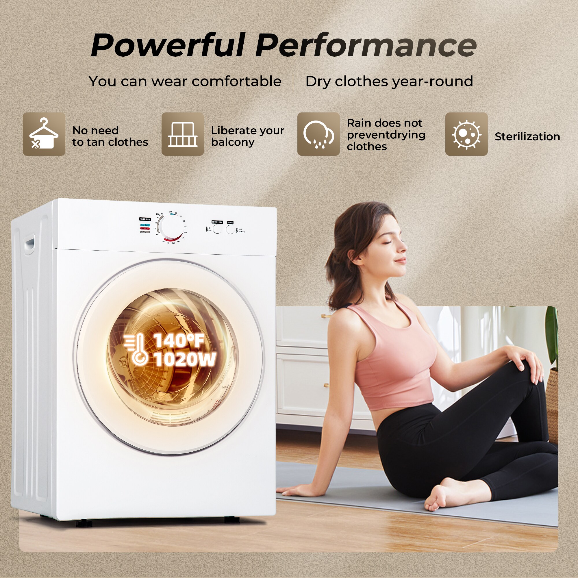 Euhomy CD005-180WH-E2-LS Coin-Operated-Dryers - View #3