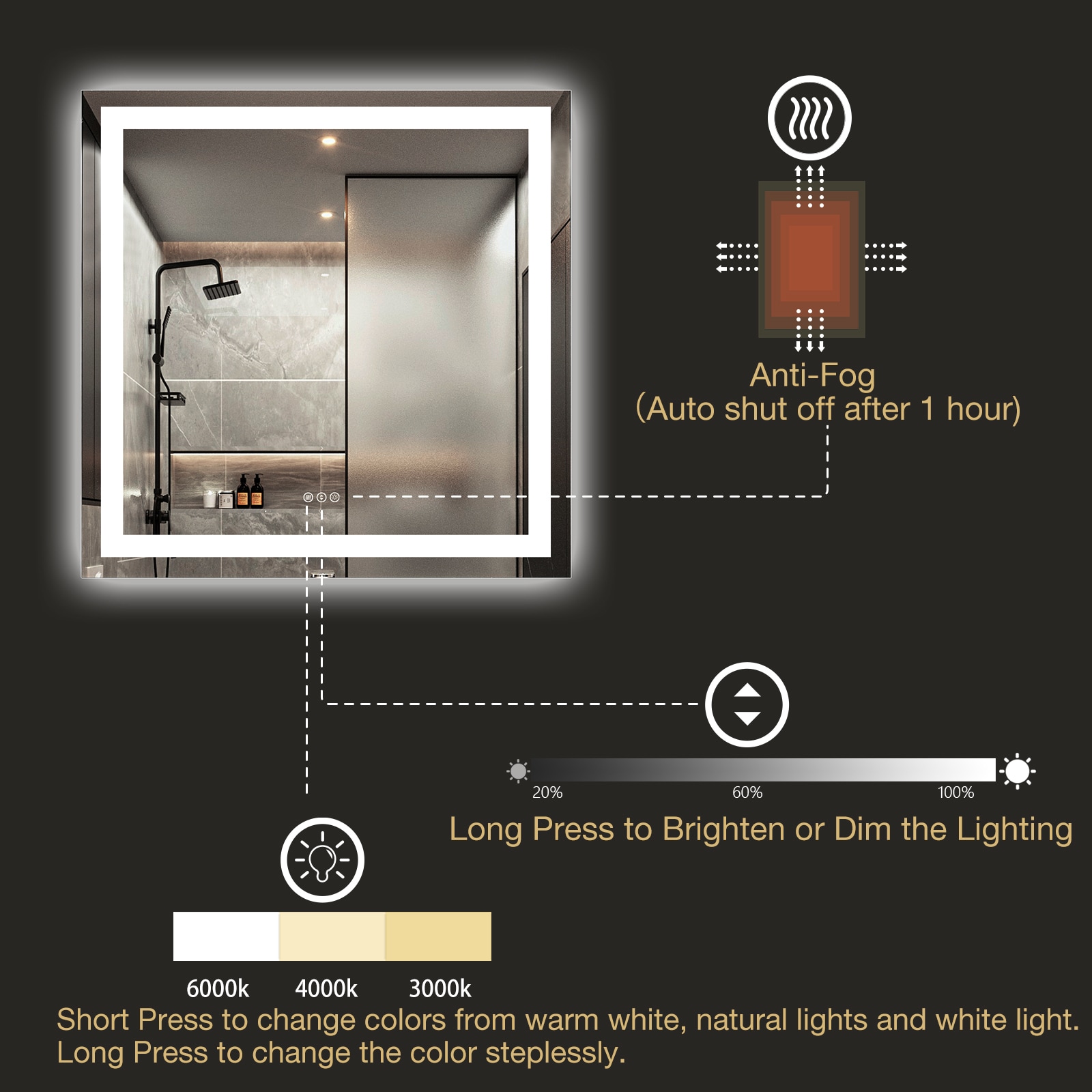 Royal Guard LBM3636 Framed-Bath-Mirrors - View #4