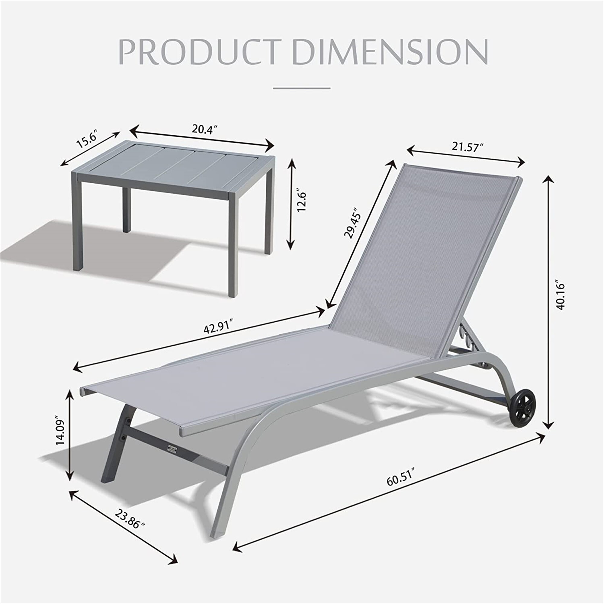 Clihome CL-DOL60GY Patio-Conversation-Sets - View #4