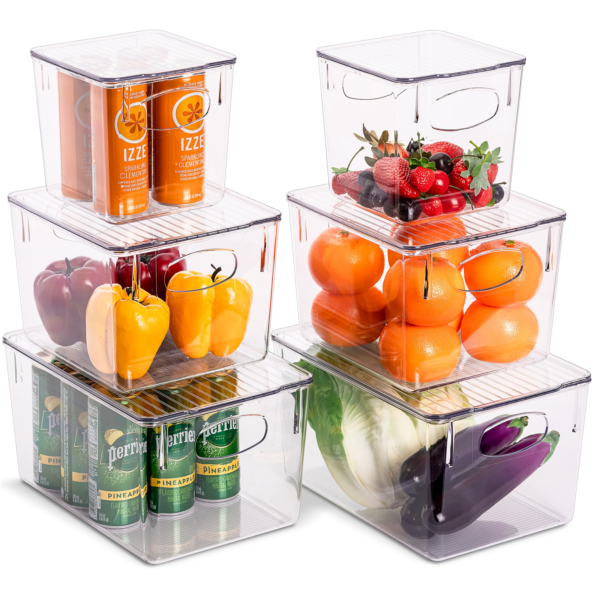 Sorbus Fridge Drawers - Clear Stackable Pull Out Refrigerator Organizer  Bins - Food Storage Containers for Kitchen, Refrigerator, Freezer & Vanity  (2 Pack