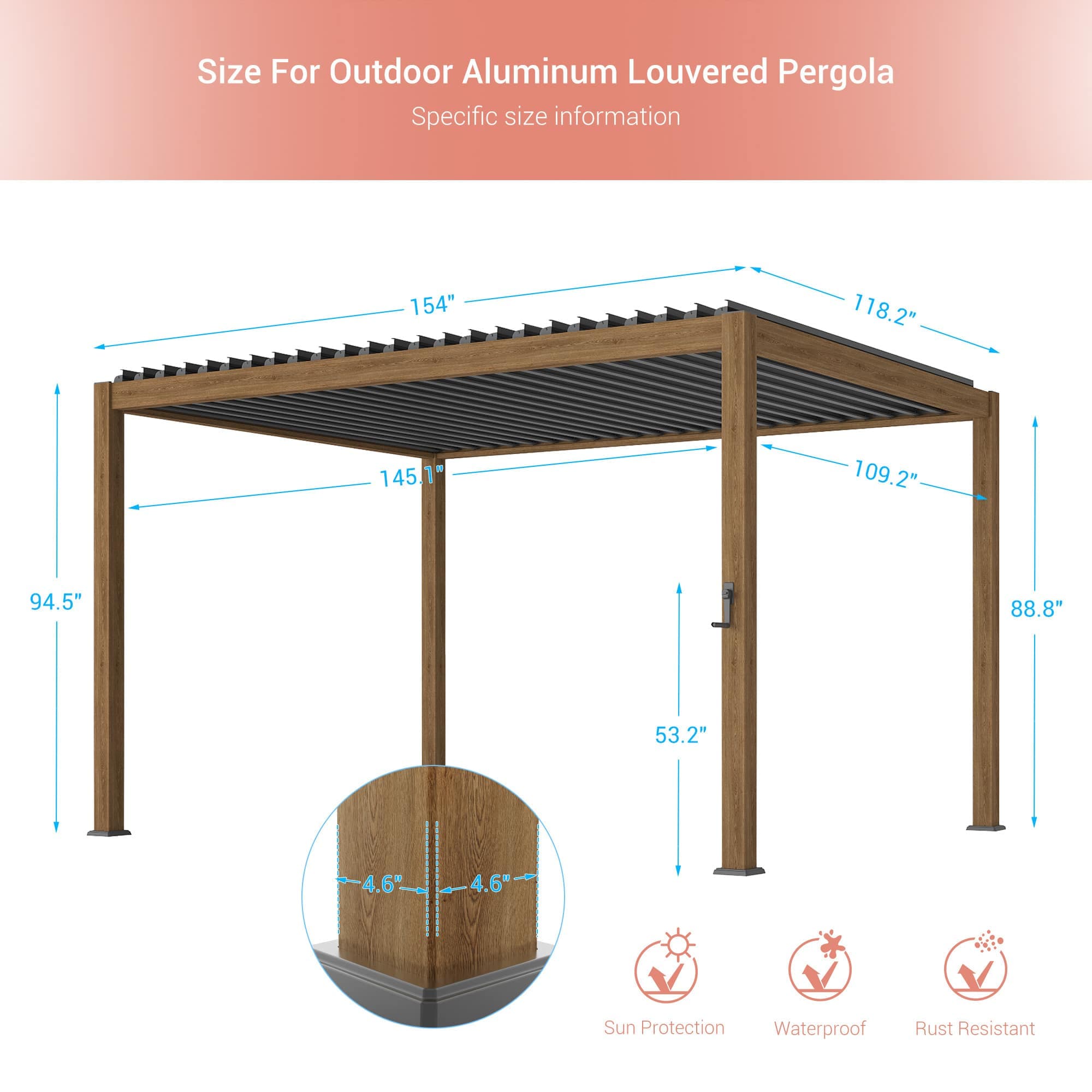 Aok Garden LWP-PLT-1013WD Pergolas-2 - View #2