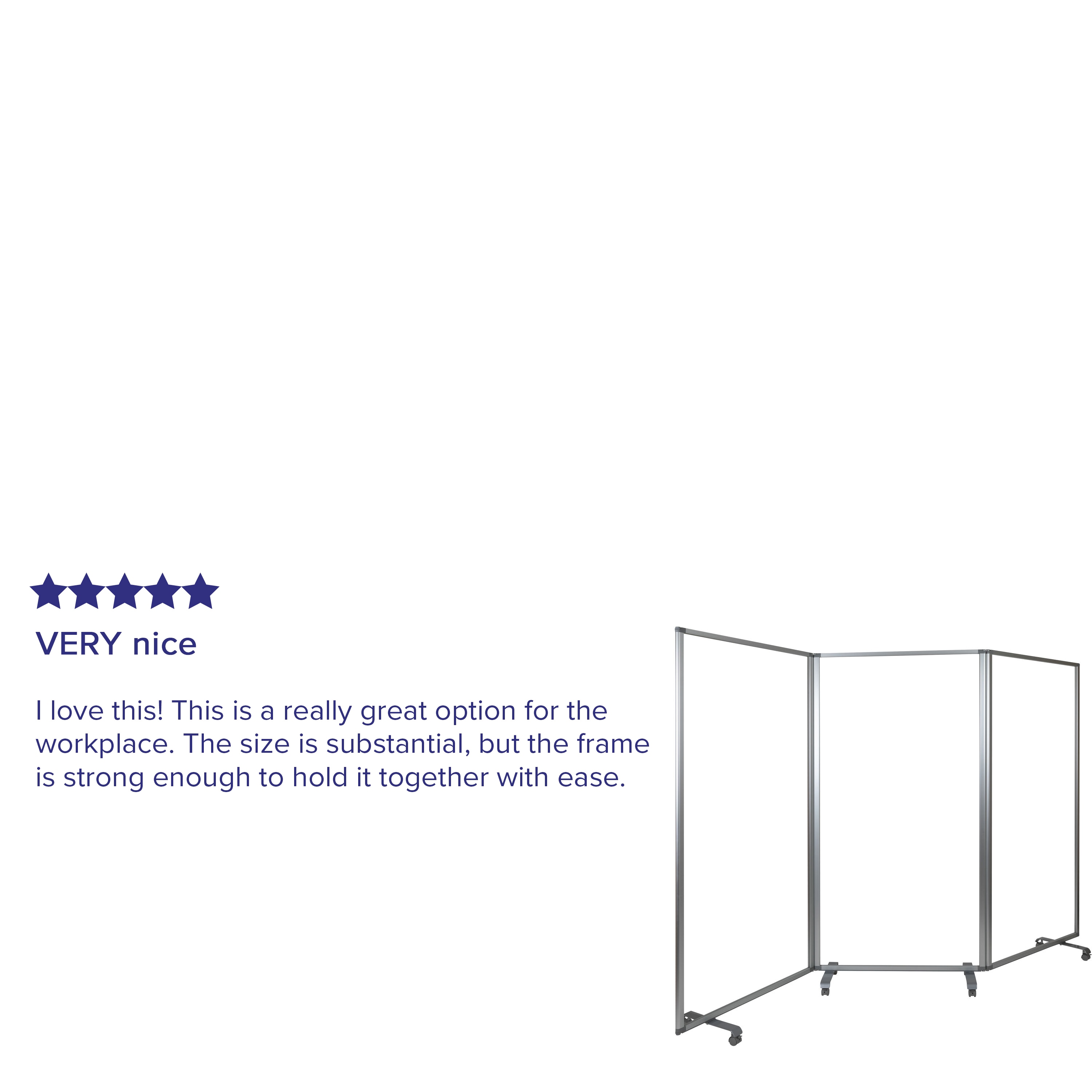 Clear Acrylic Mobile Room Divider with Lockable Casters