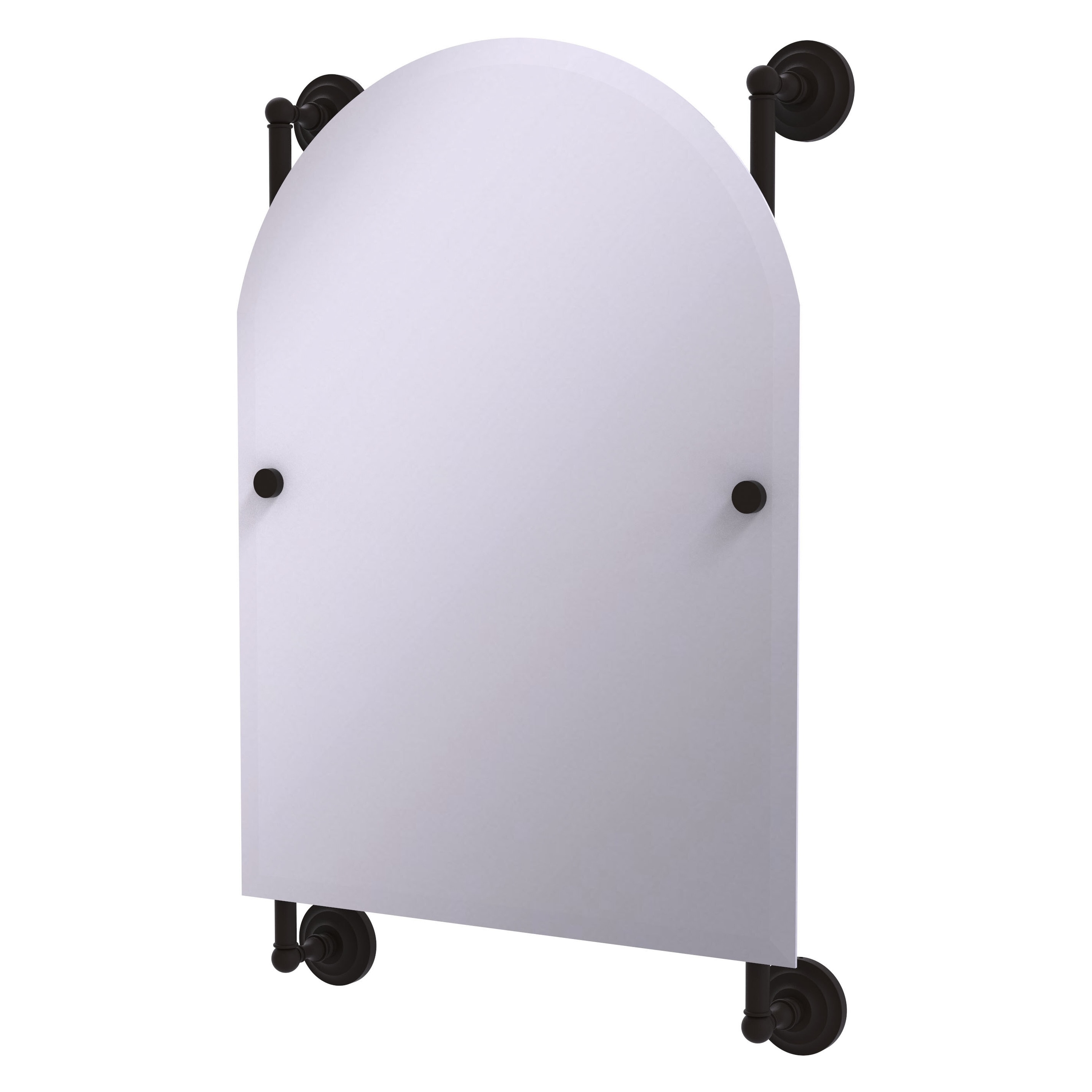 Allied Brass PQN-27-94-ORB Prestige Que New 21-Inches x 32-Inches Beveled Frameless Arch Bathroom Vanity Mirror ( Oil-rubbed Bronze )