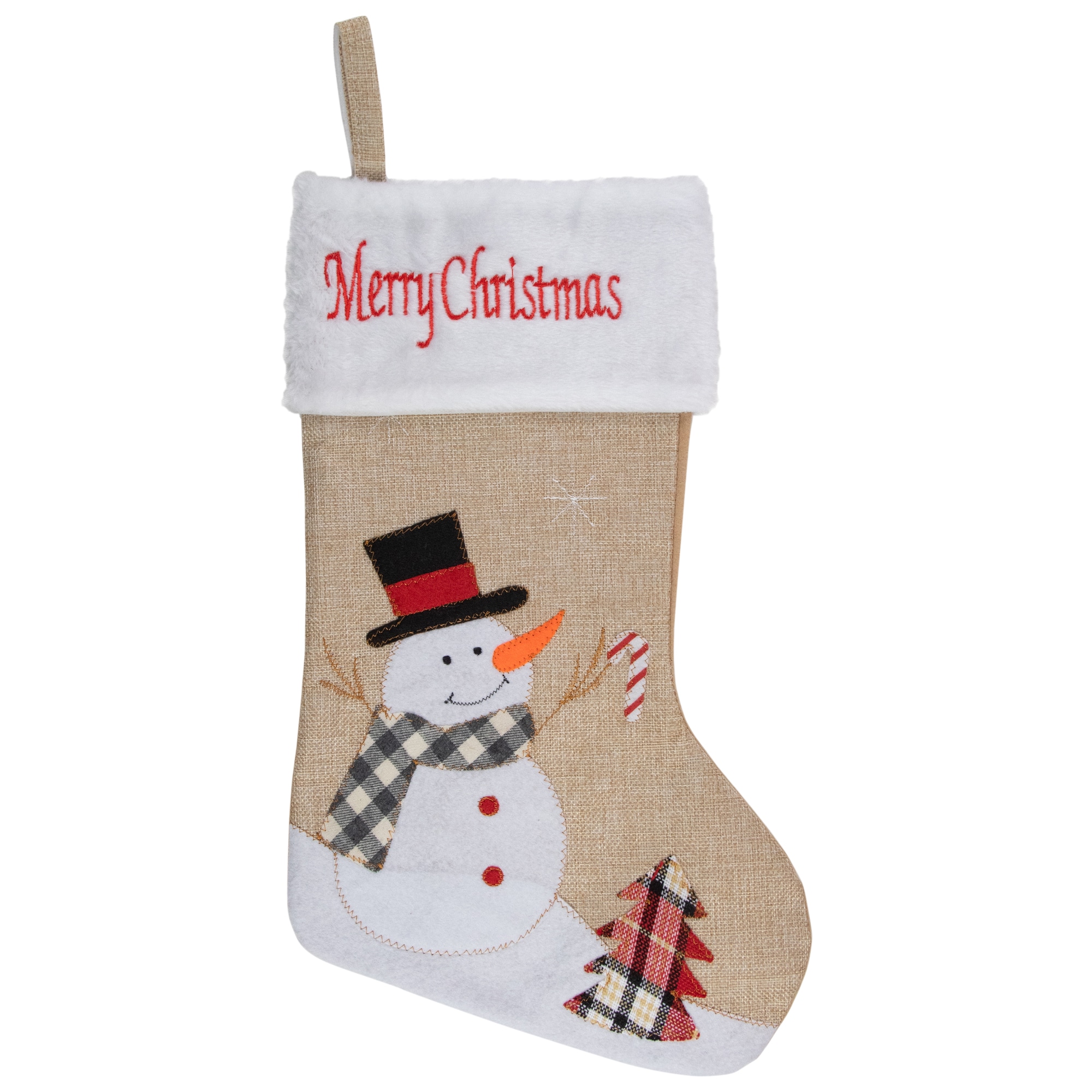 Northlight 34314992 19-in Brown Merry Christmas Christmas Stocking