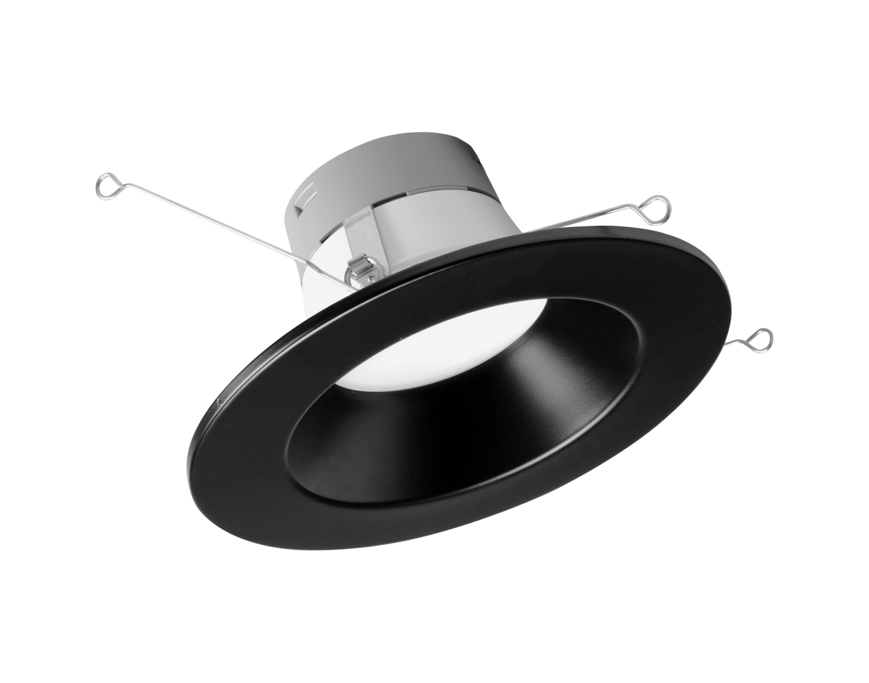 Nicor Lighting DLR56609120SBK DLR56(v6) Black 5-in or 6-in 918 -Lumens Switchable Round Dimmable LED Wet rated Recessed Downlight