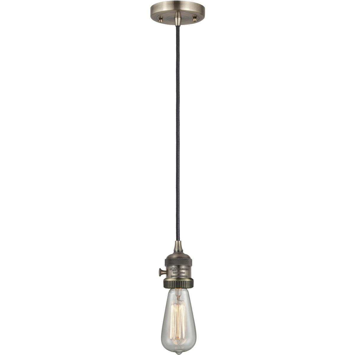Innovations Lighting 2609568 201CSW-AB-LED Franklin Restoration Bare Bulb Mini Pendant