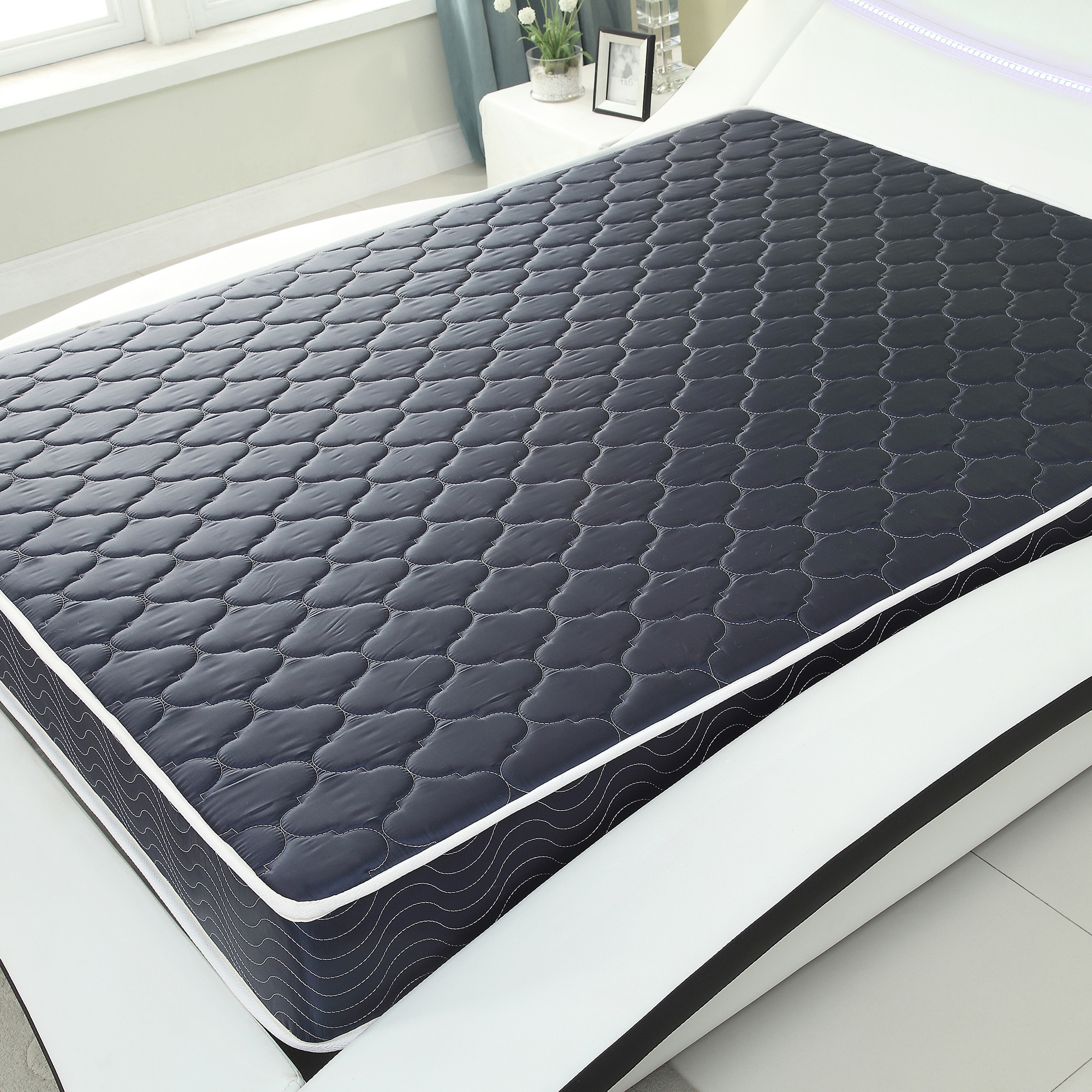 IHOMEadore MD818-2-FM 6-in Medium Full Foam Mattress in a Box with Boxspring Included