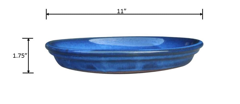 allen + roth 11-in Blue Ceramic Plant Saucer at Lowes.com
