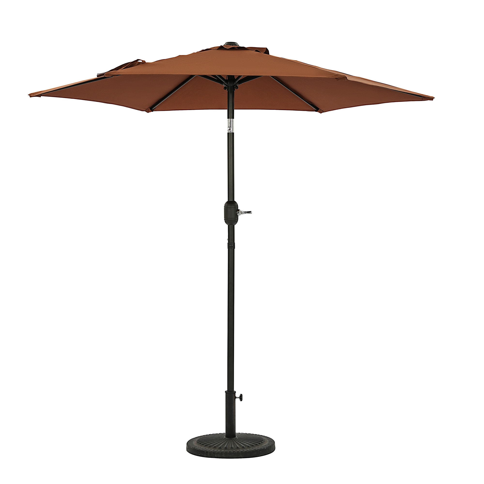 Island Umbrella NU6829 7.5-ft Steel Brown Market Patio Umbrella