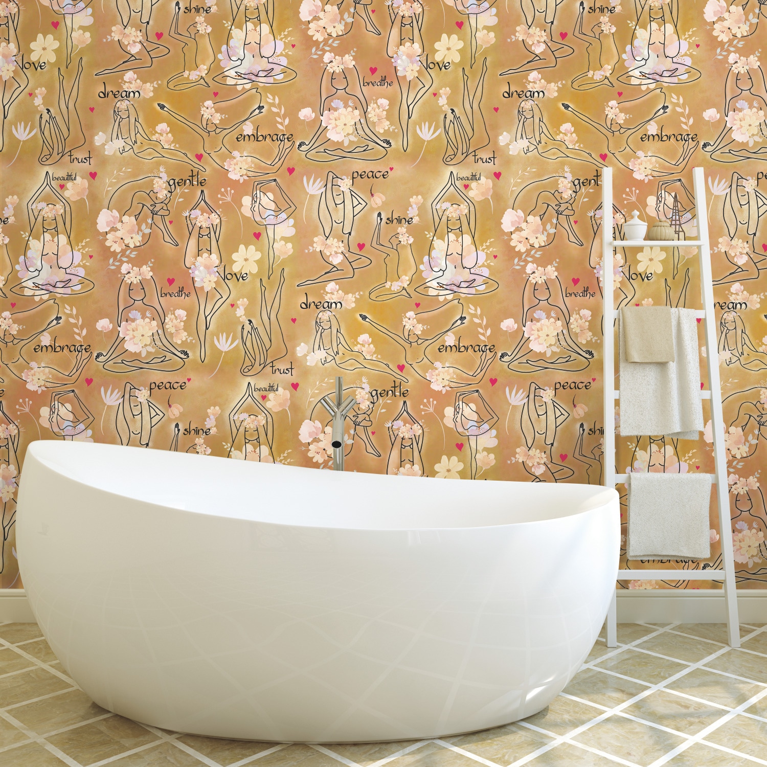 RoomMates RMK12197RL 28.29-Sq. Feet Brown Vinyl Novelty Self-adhesive Peel and Stick Wallpaper