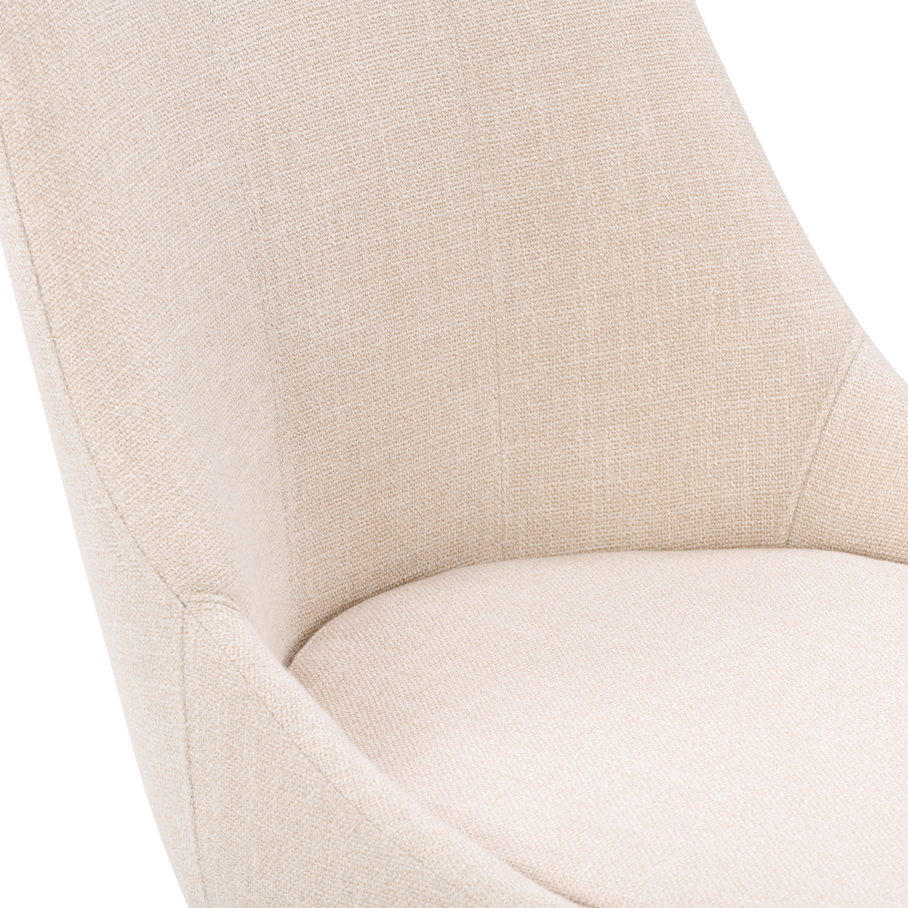 Beige Fabric Upholstered High Back Bar Stools - Set of 2