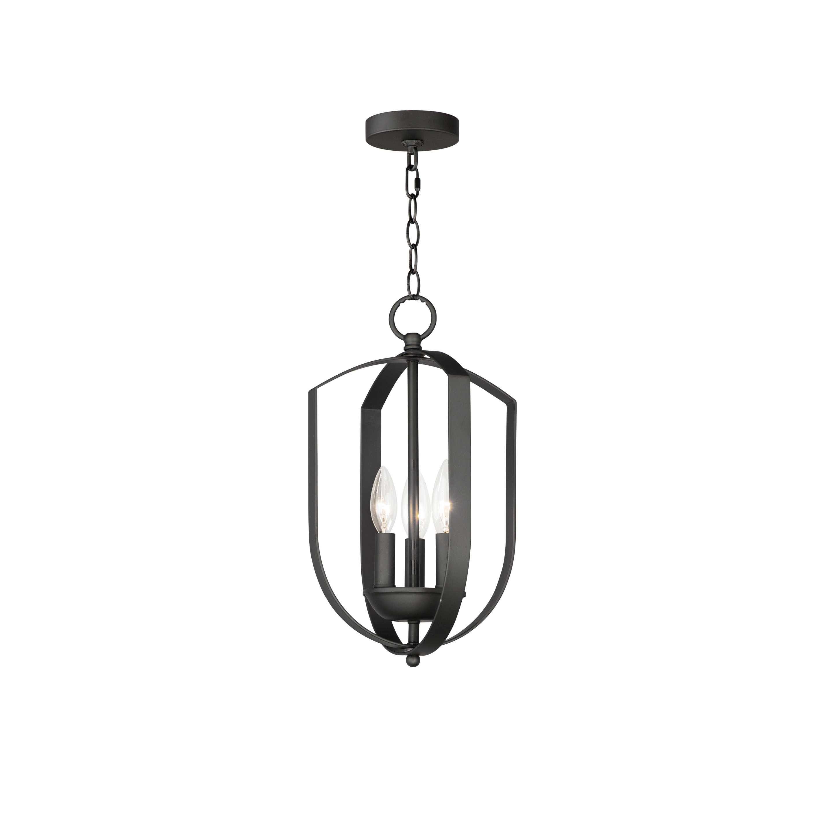 Maxim Lighting 10033BK Provident 3 -Light Matte Black Transitional For Use in Bedrooms, Dining Rooms, Foyers, Kitchens, Living Rooms Chandelier
