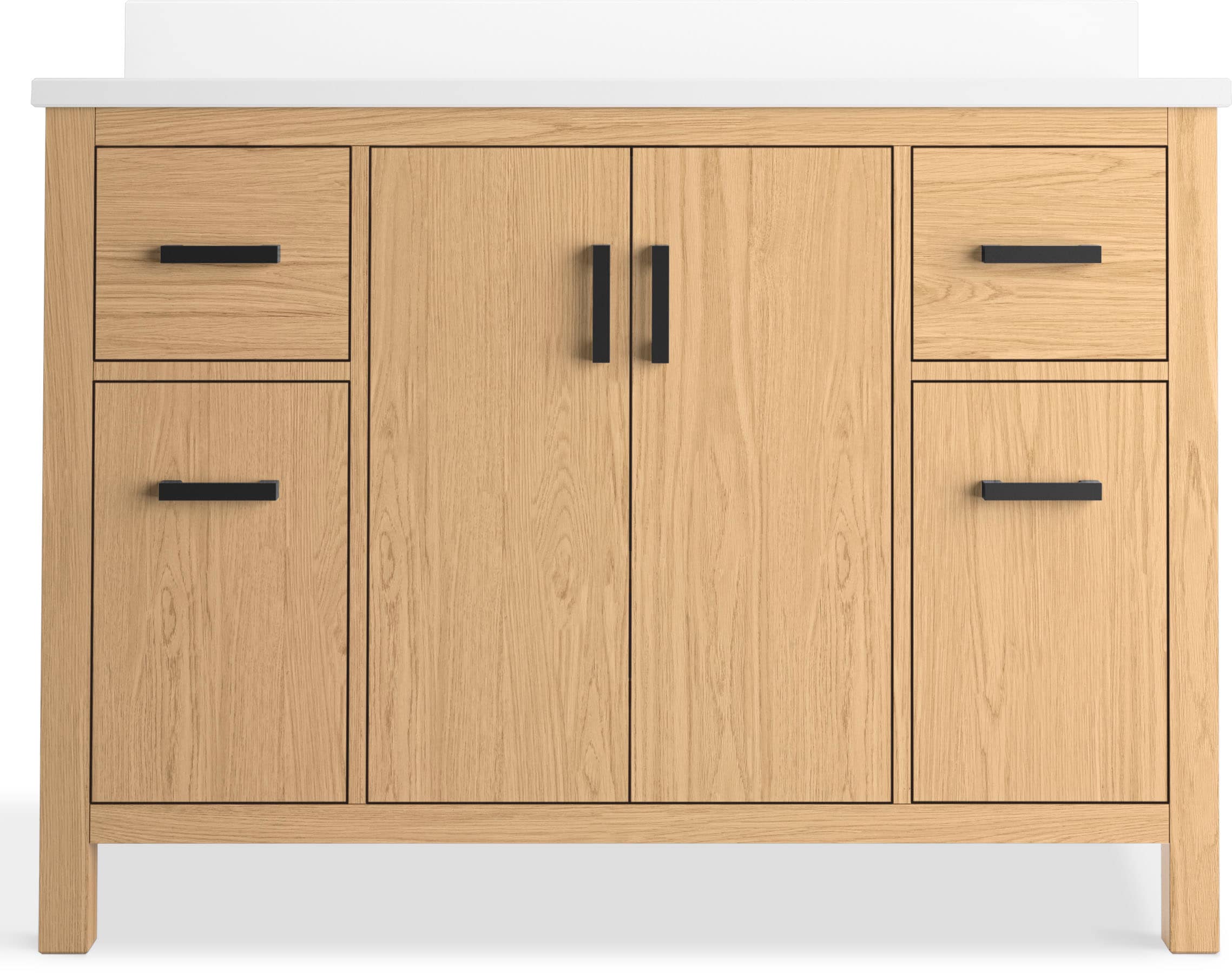 Kresla 48" Light Oak Freestanding Bathroom Vanity with Quartz Top