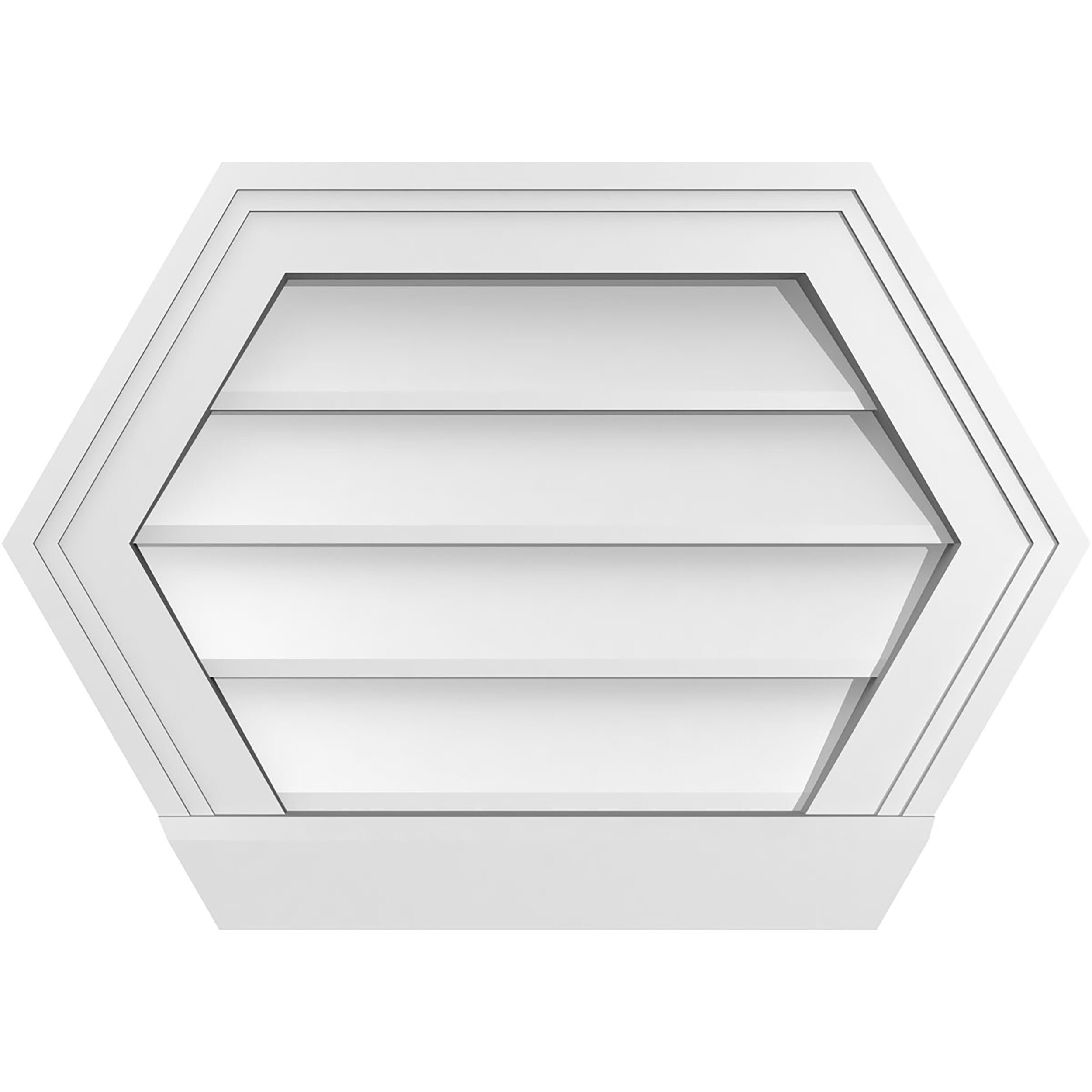 Ekena Millwork GVPHP20X1403SN 20-Inches x 14-Inches Off-white Peaked PVC Gable Louver Vent