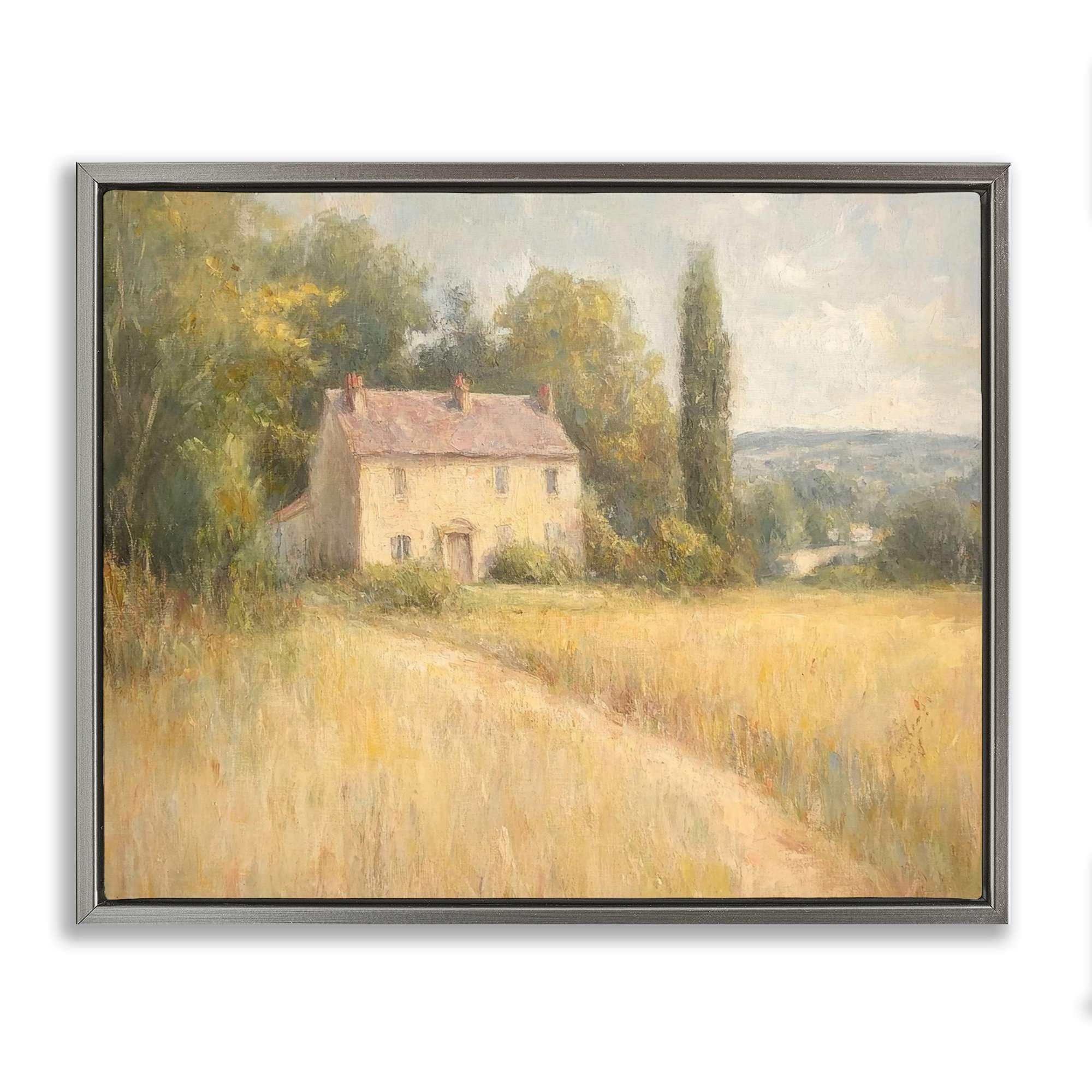 Stupell Industries BT-802-FFL-16X20 Hide Away Cottage House Gray Framed Floater Canvas Wall Art By Petal Prints Design 21 x 17