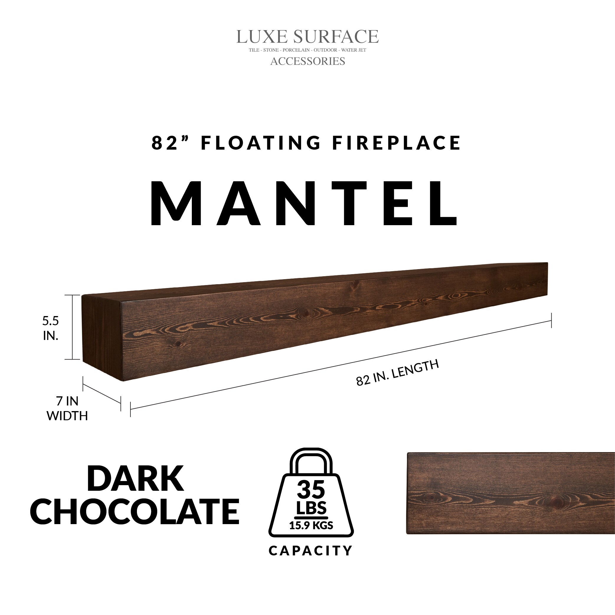 Luxe Surface Group 82 DARK Mantel-Shelves - View #3