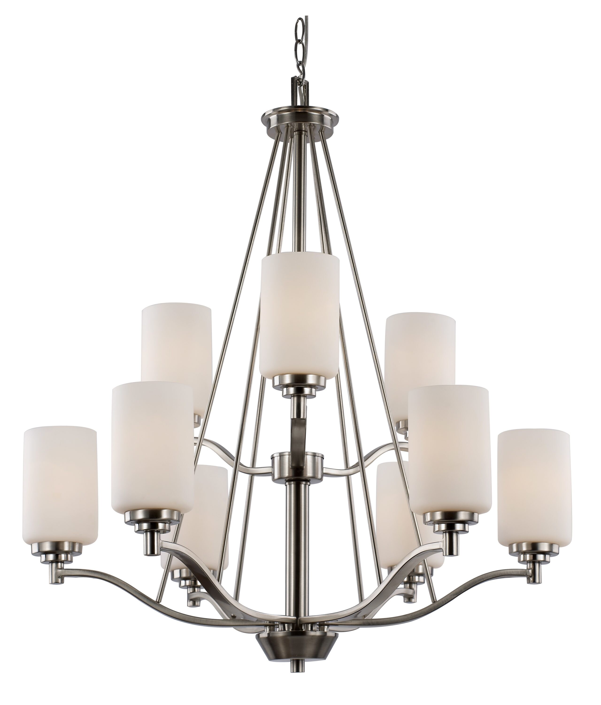 9 Light Designer Chandelier Burnished Brass