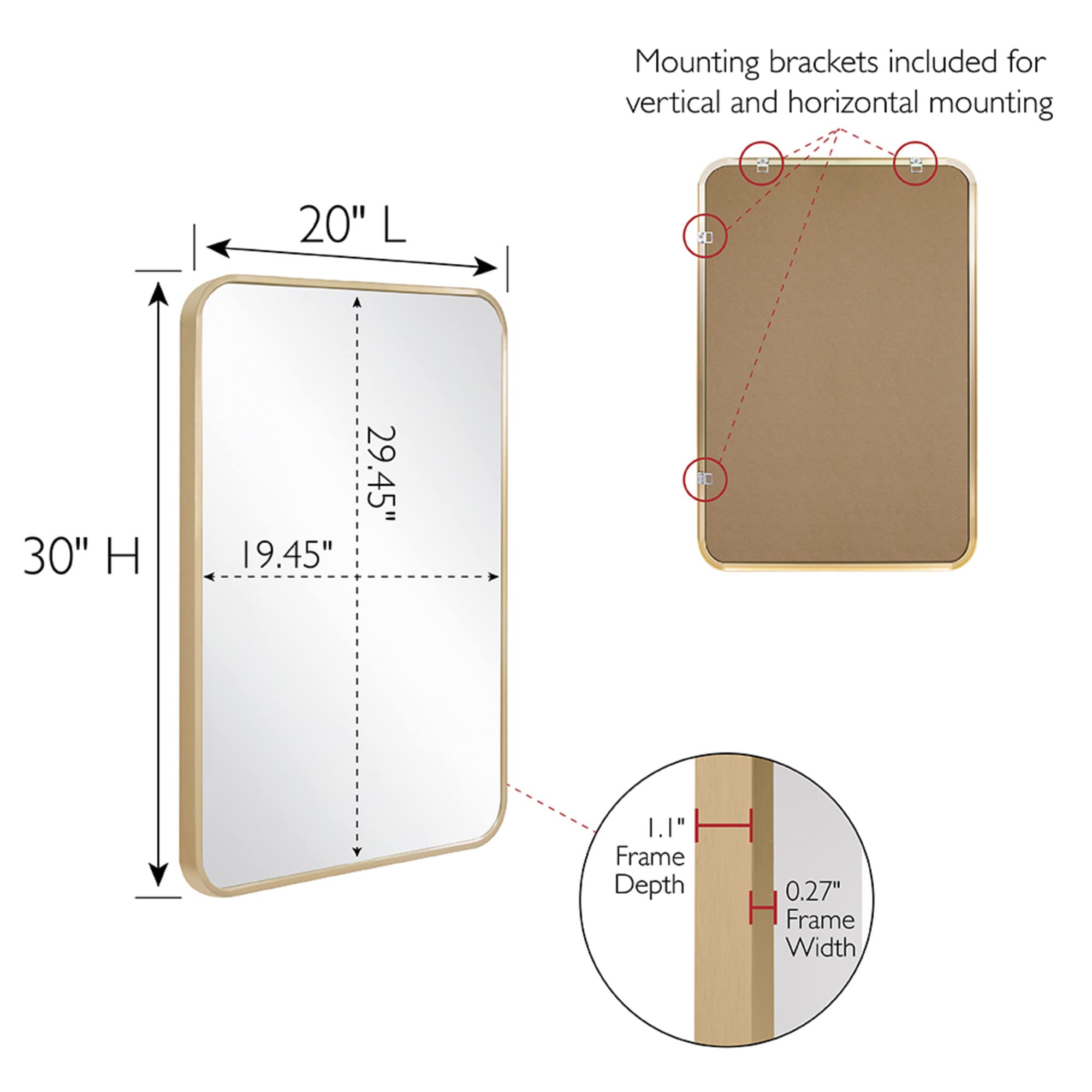 Design House 596510-GLD Framed-Bath-Mirrors - View #5