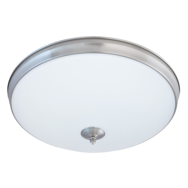 Good Earth Lighting Legacy 1 Light 19 In Satin Nickel Led Flush Mount Energy Star The Department At Lowes Com