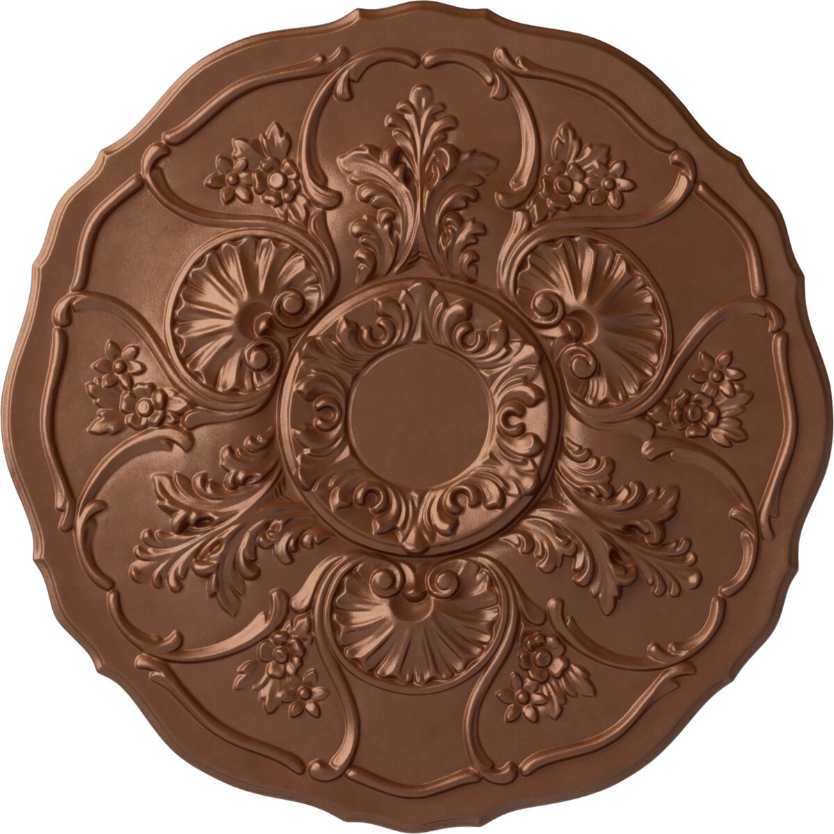 Ekena Millwork CM22CNPOS Cornelia 22.5-in W x 22.5-in L Painted Polished Copper Polyurethane Whole Ceiling Medallion