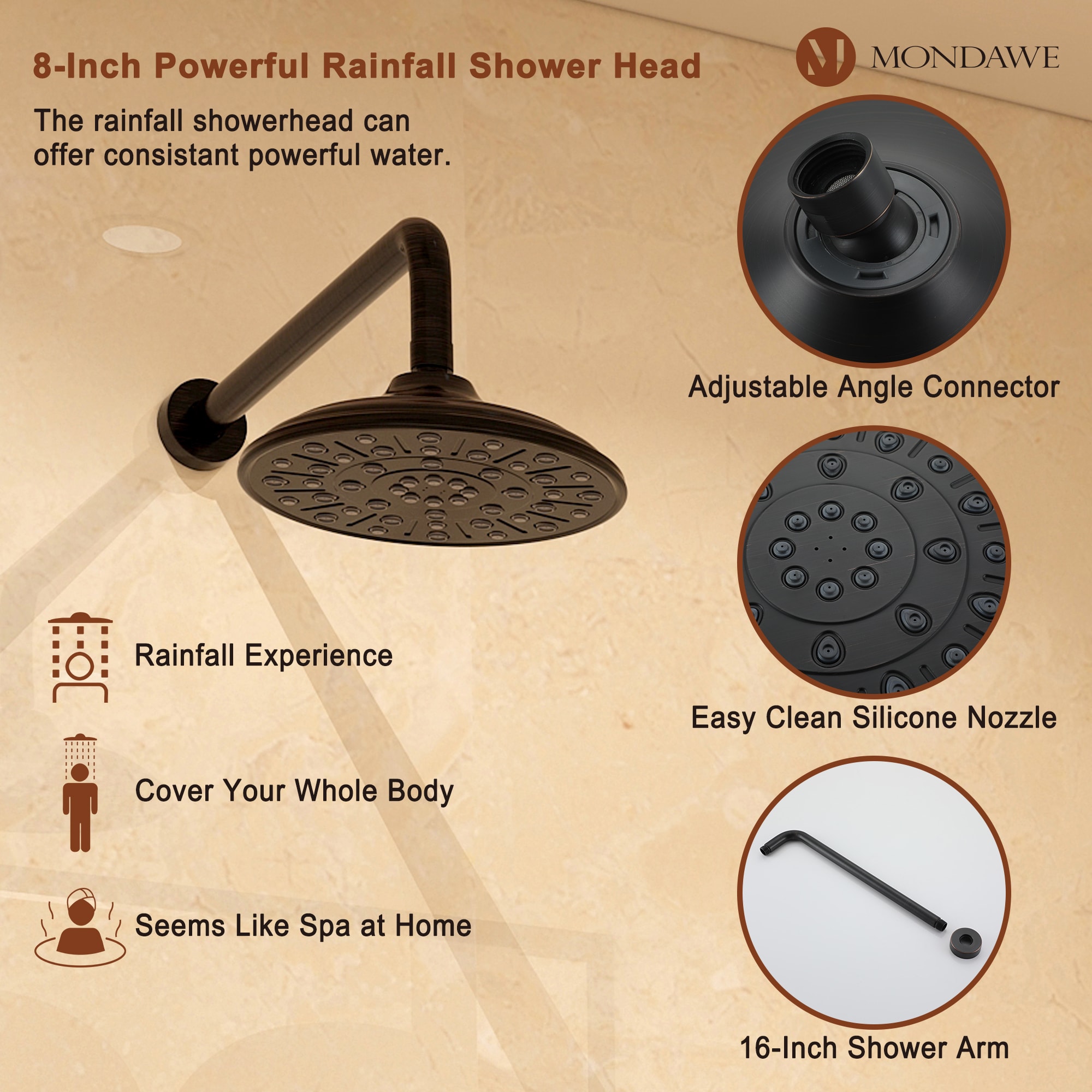Mondawe MD-A3815-ORB Showerhead-Bar-Panels - View #6