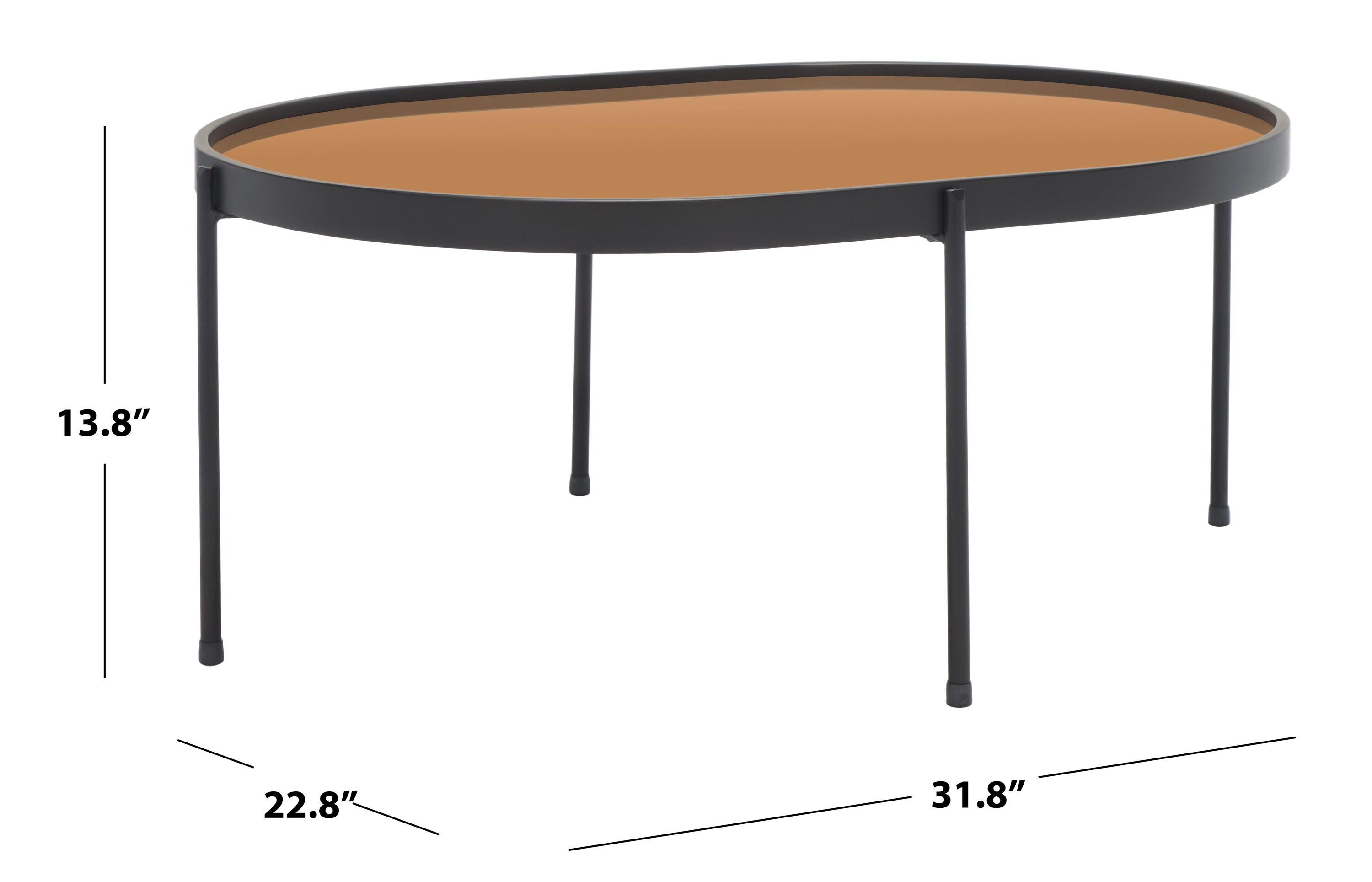 Safavieh Coffee Table Collection Veneer/Powder Coating Glass Modern ...