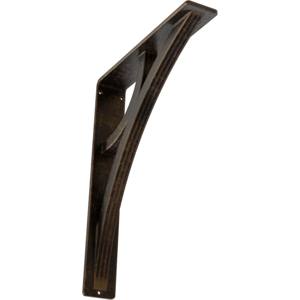 Ekena Millwork BKTM02X10X12TGLABS Galveston 10-in x 2-in x 12-in Antique brass Wrought iron Mounting bracket