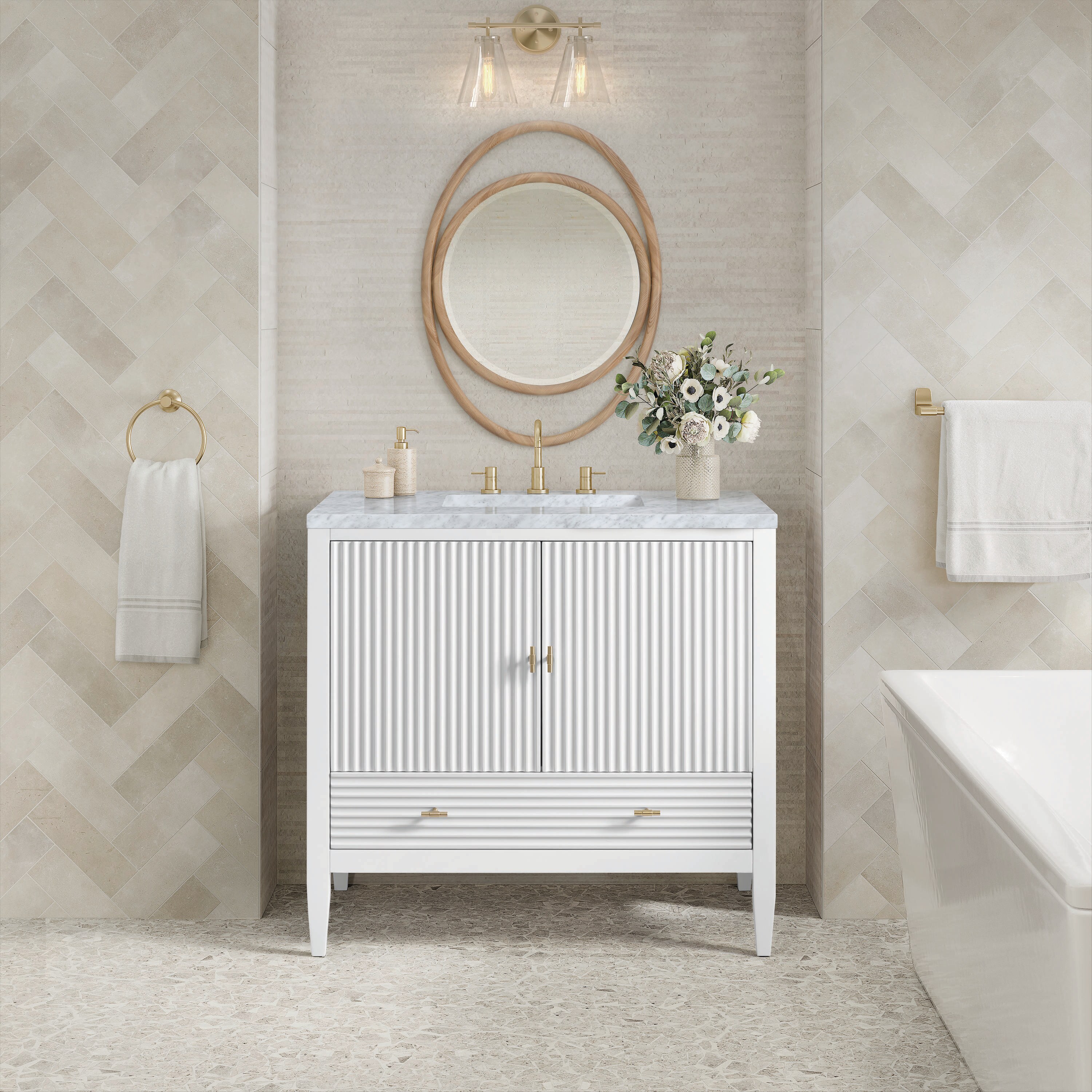 James Martin Vanities 485-V36-BW-3CAR Bath-Vanity-Combo - View #3