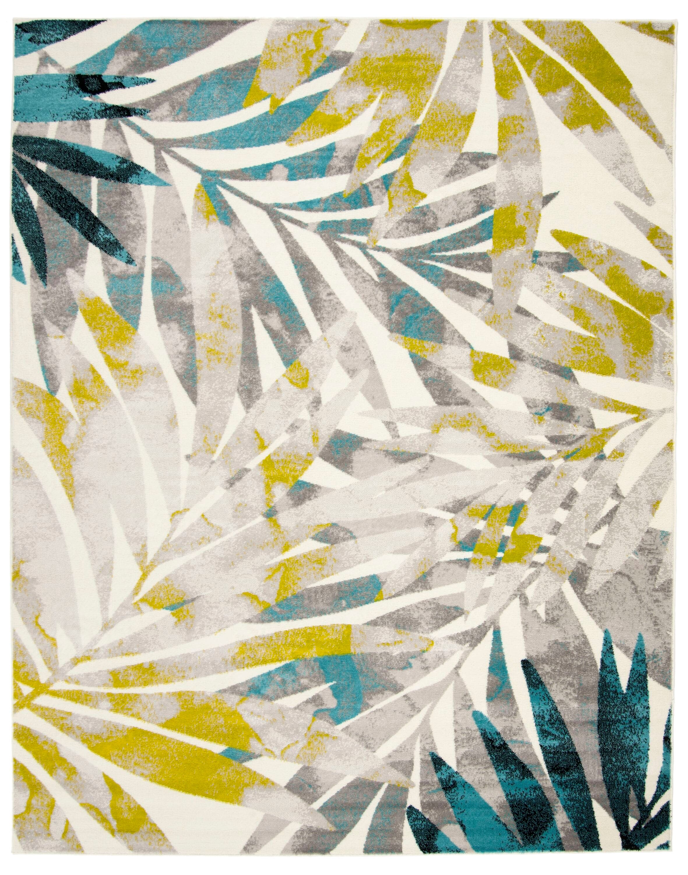 Elysian Fields Gray & Green Floral Synthetic 8' x 10' Rug