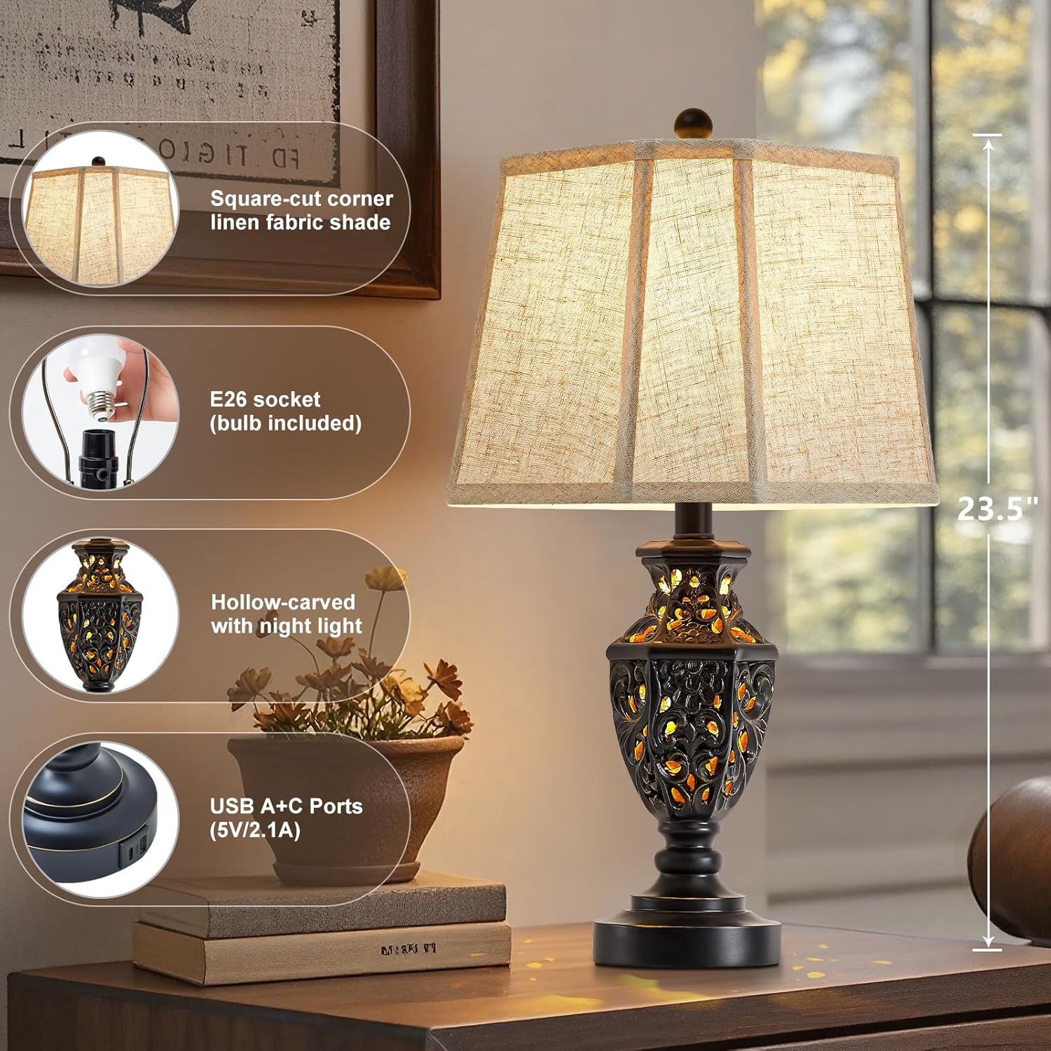 NatySwan W-2TL-2214B Table-Lamps - View #3
