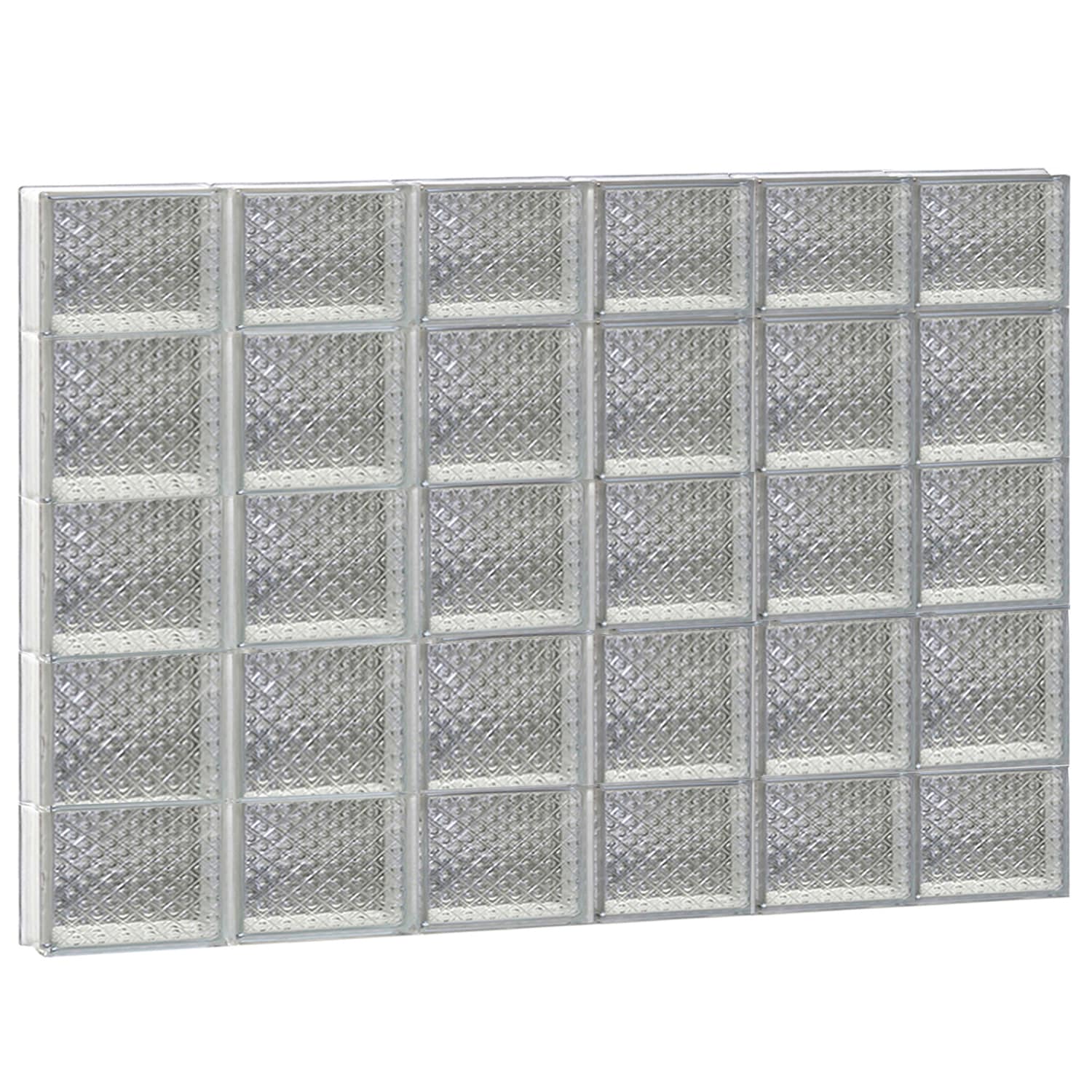 REDI2SET S4836DP Diamond Glass 46-1/2-in x 34-3/4-in Frameless Replacement Glass Block Window