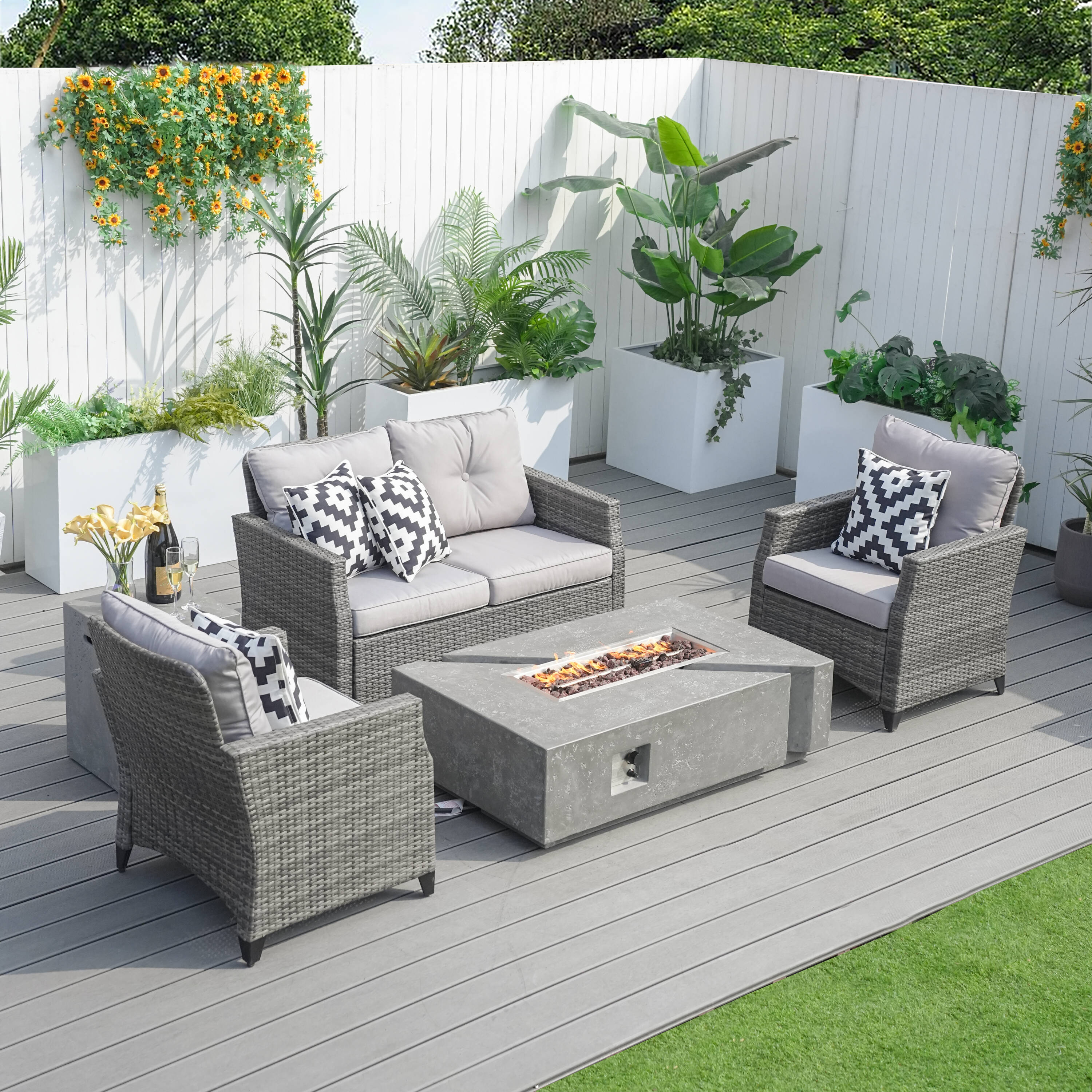 Direct Wicker DWG-1801P&24913-G Patio-Conversation-Sets - View #3