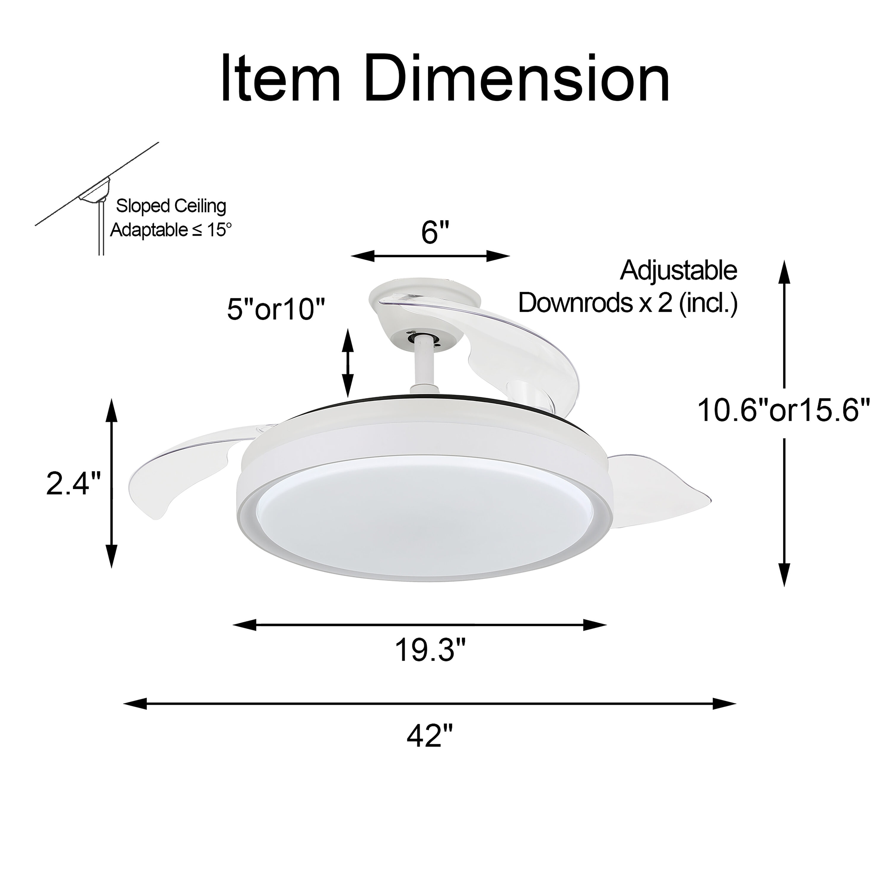 Bella Depot DC4205-W Ceiling-Fans - View #9