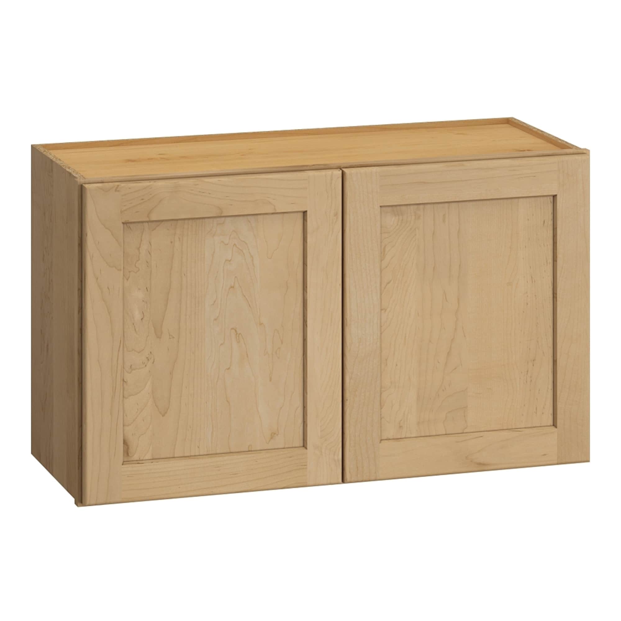 Diamond NOW Elm 30-in W x 18-in H x 12-in D Light Stain Wall Fully Assembled Cabinet Recessed Panel Shaker