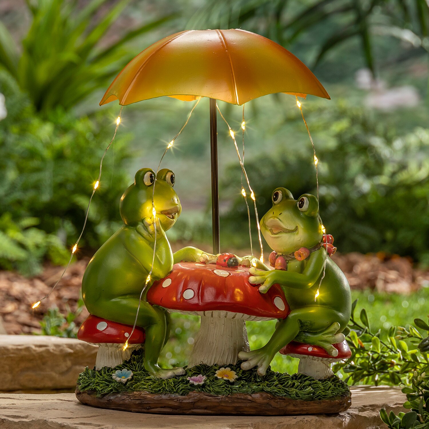 Gerson International 2703780EC 12.6-in H x 8.86-in W Multiple colors/finishes Frog Garden Statue
