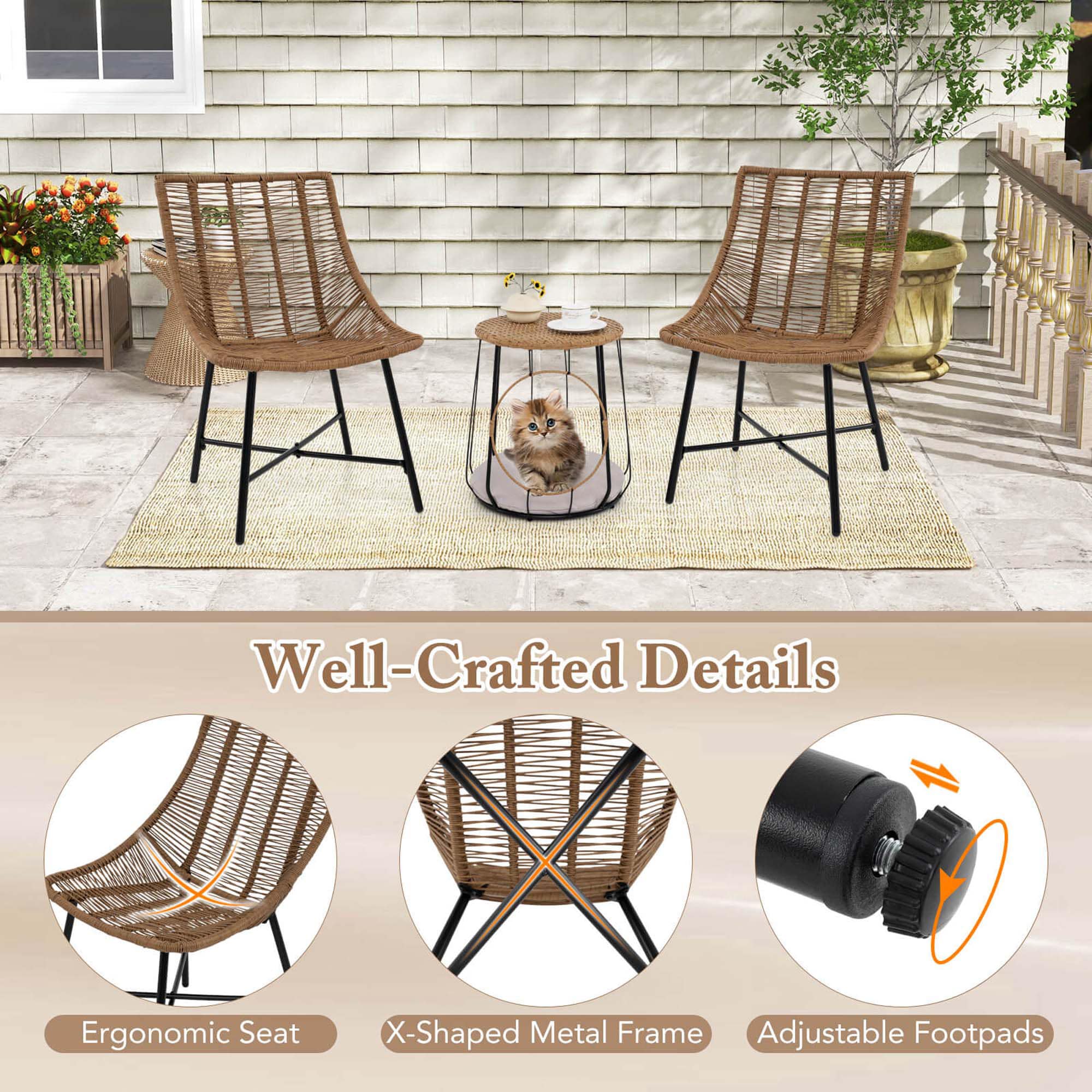 Costway HCST05468 Patio-Conversation-Sets - View #3