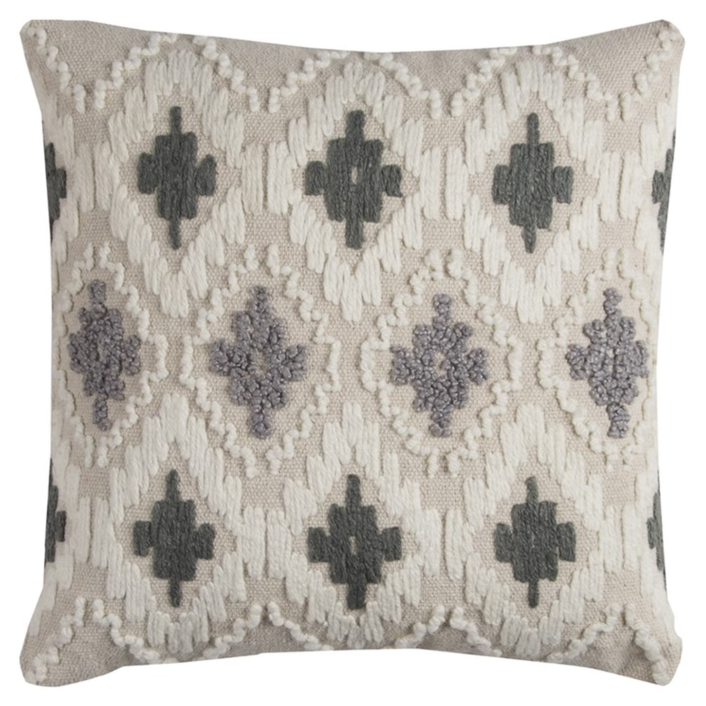 HomeRoots 4000403233 20-in x 20-in Natural Gray Square Indoor Decorative Pillow