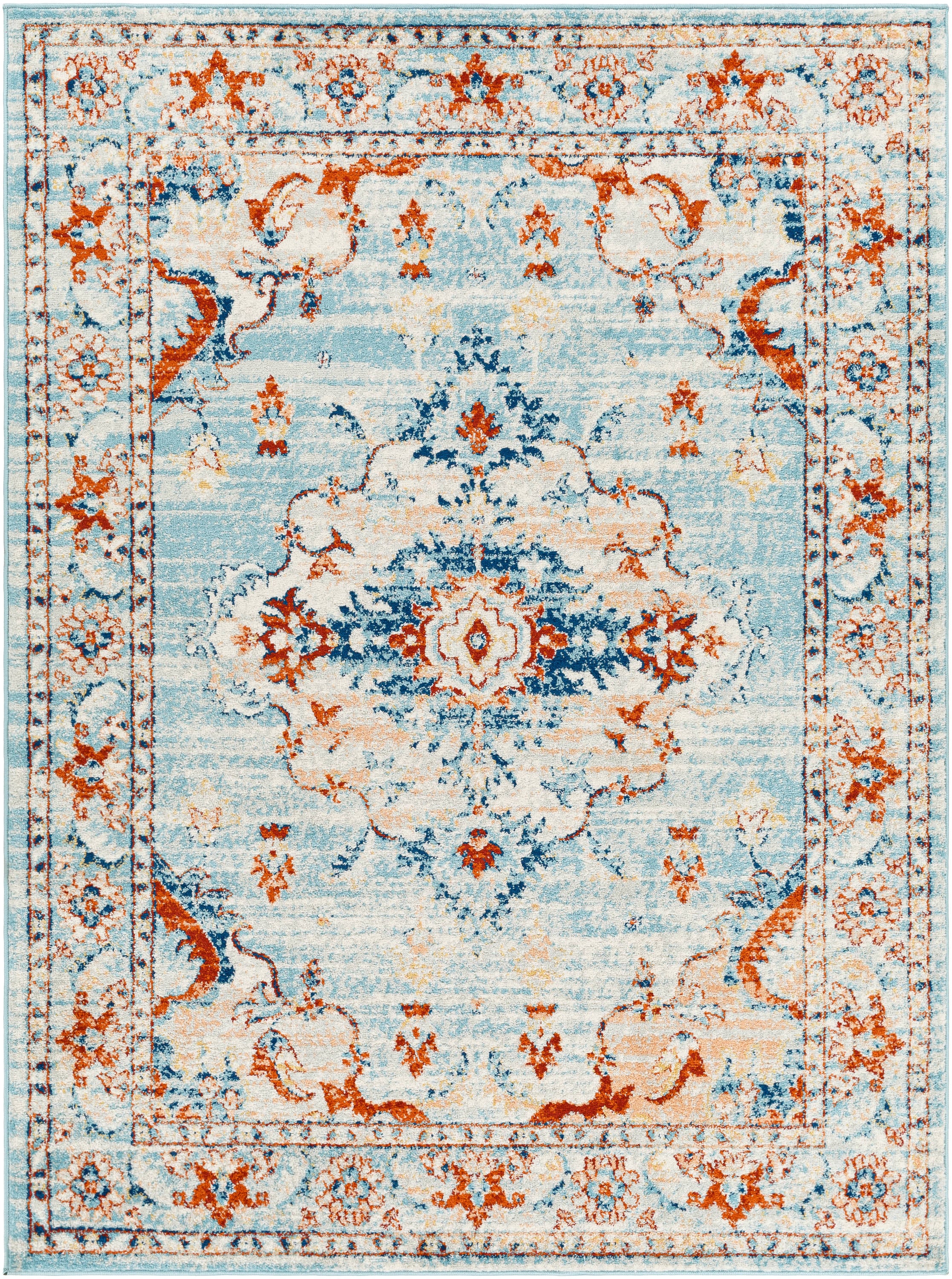 Artistic Weavers TVZ2326-71010 Tevazu 8 X 10 Light Blue Indoor Medallion Oriental Area Rug