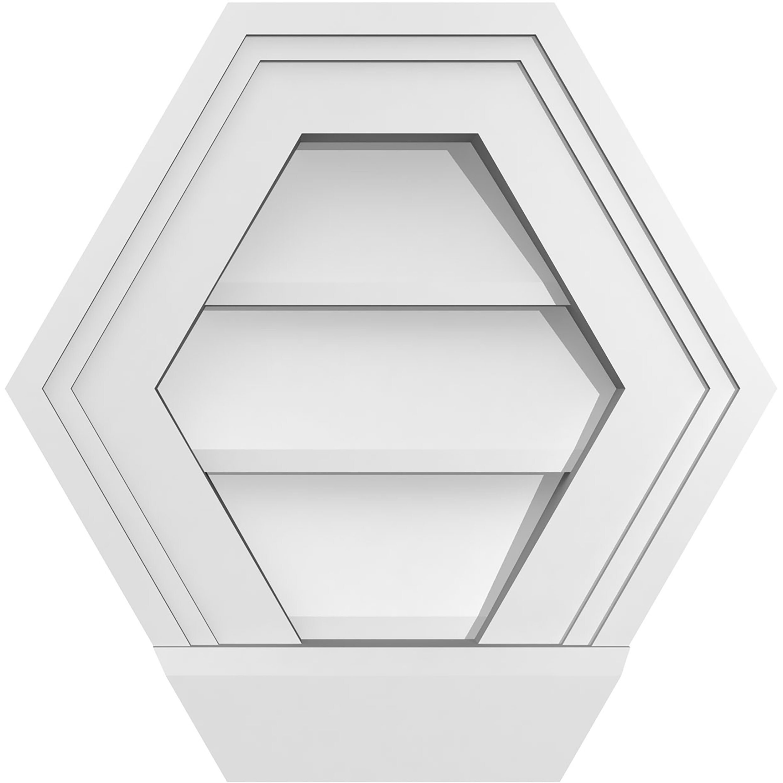 Ekena Millwork GVPHP12X1203SN 12-Inches x 12-Inches Off-white Peaked PVC Gable Louver Vent
