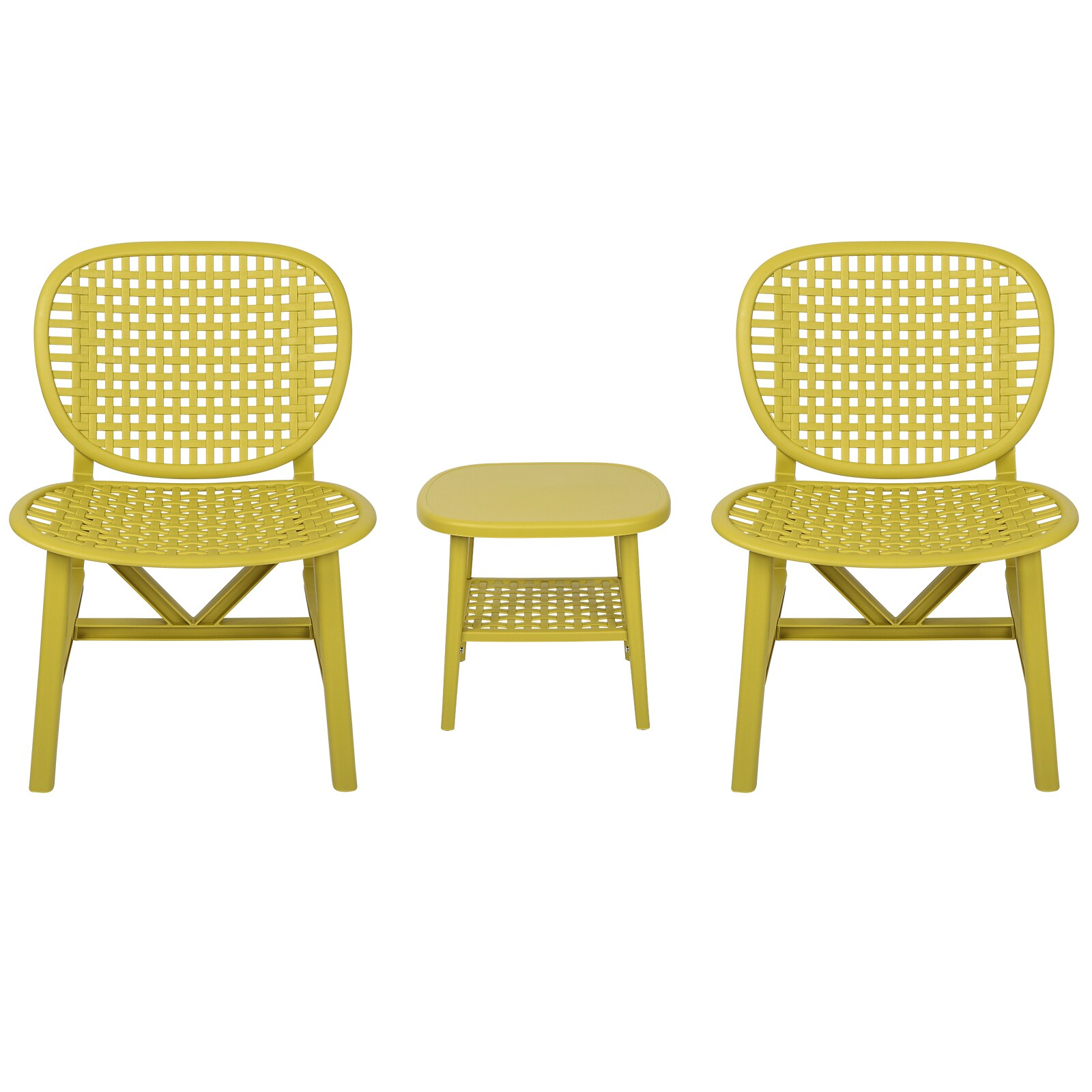 Miki Shinly FCP-7236-03QI 3 -Piece Patio Conversation Set with Yellow