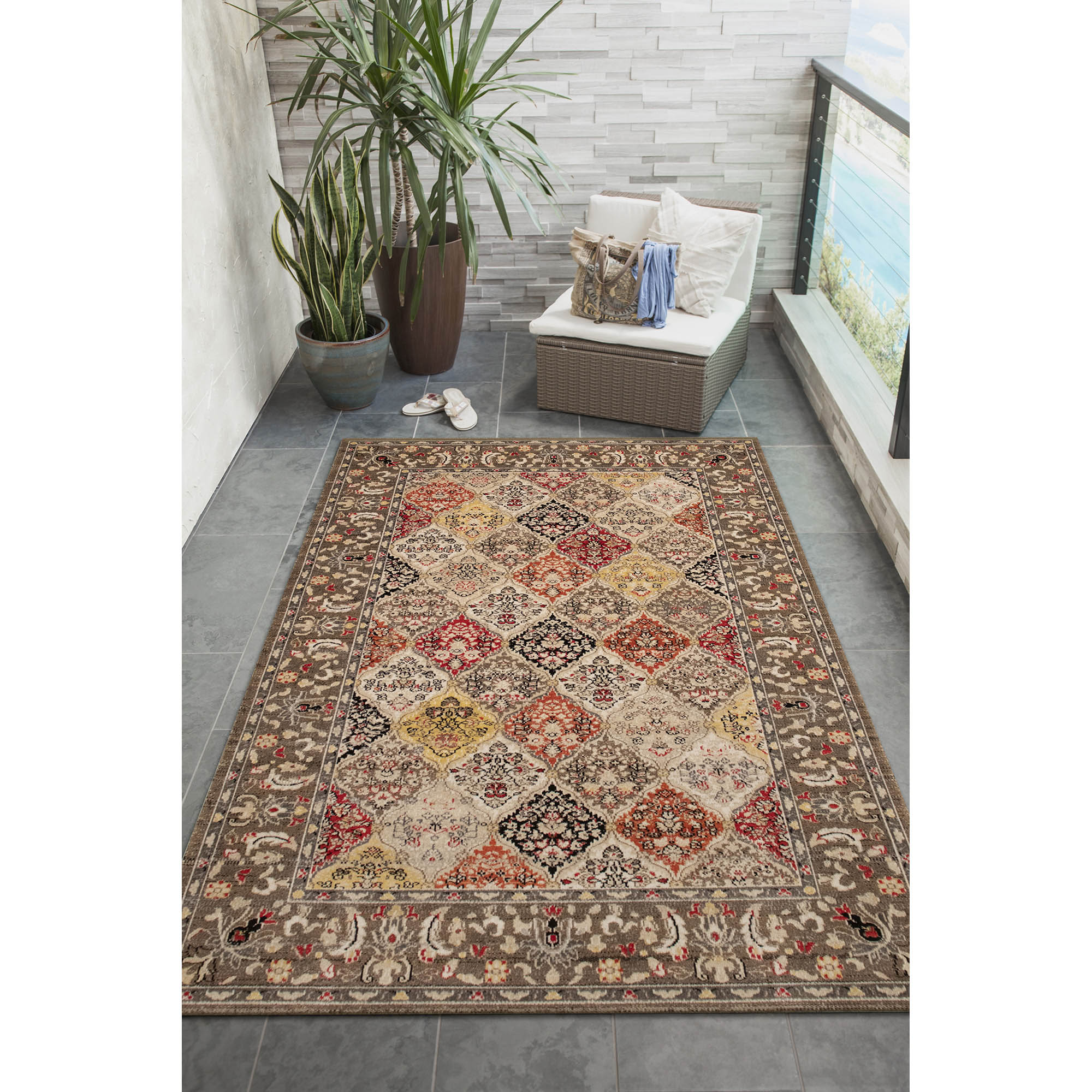 Liora Manne DKT57614722 Dakota 5 x 8 (ft) Polyester Sisal Rectangular Indoor/Outdoor Stripe Area rug