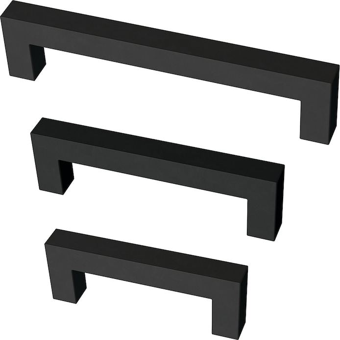 Origin 21  Square Matte Black 3 Piece Cabinet Hardware Collection