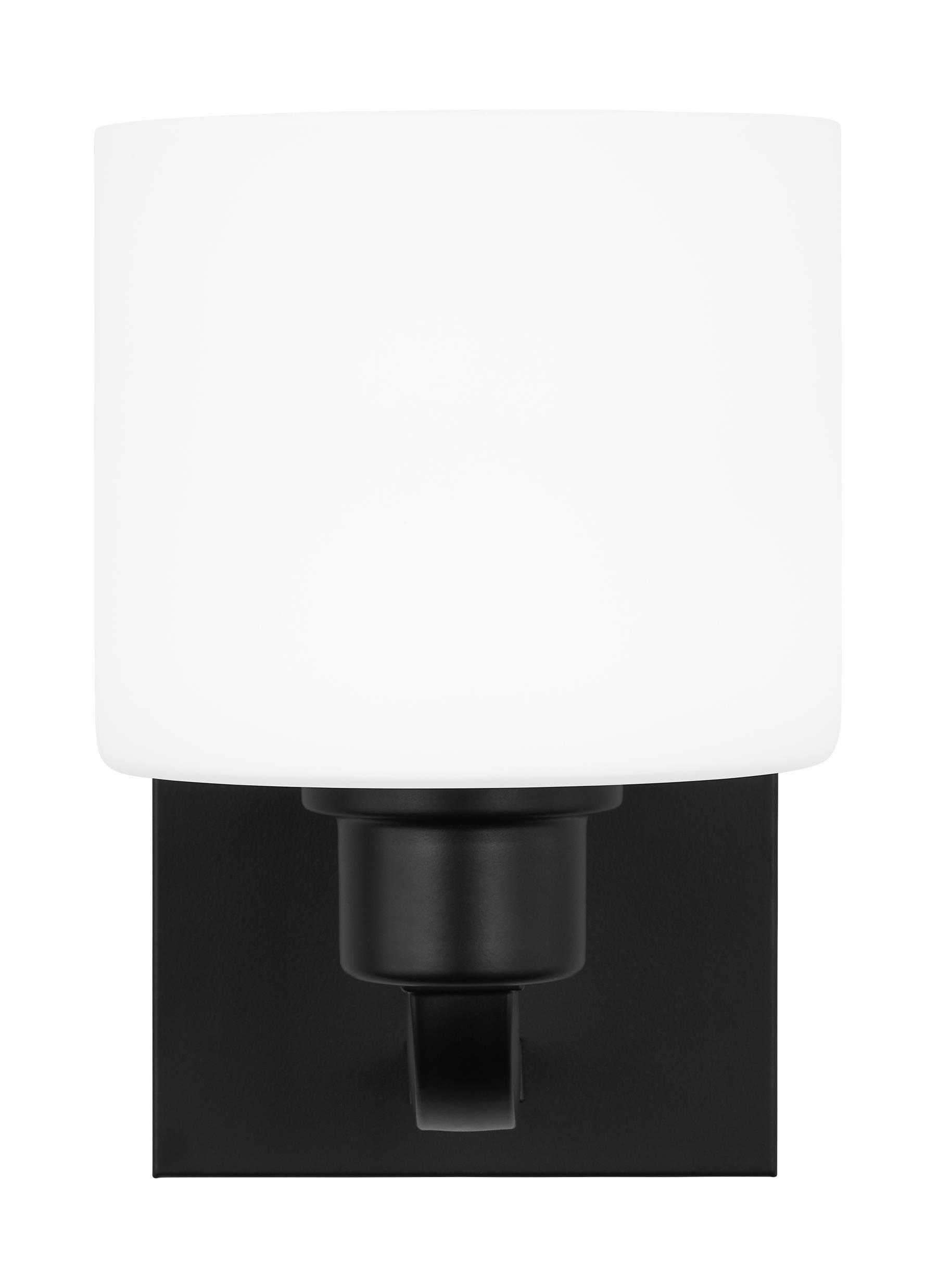 Canfield Midnight Black 8.25'' Modern Wall Sconce with Etched Glass