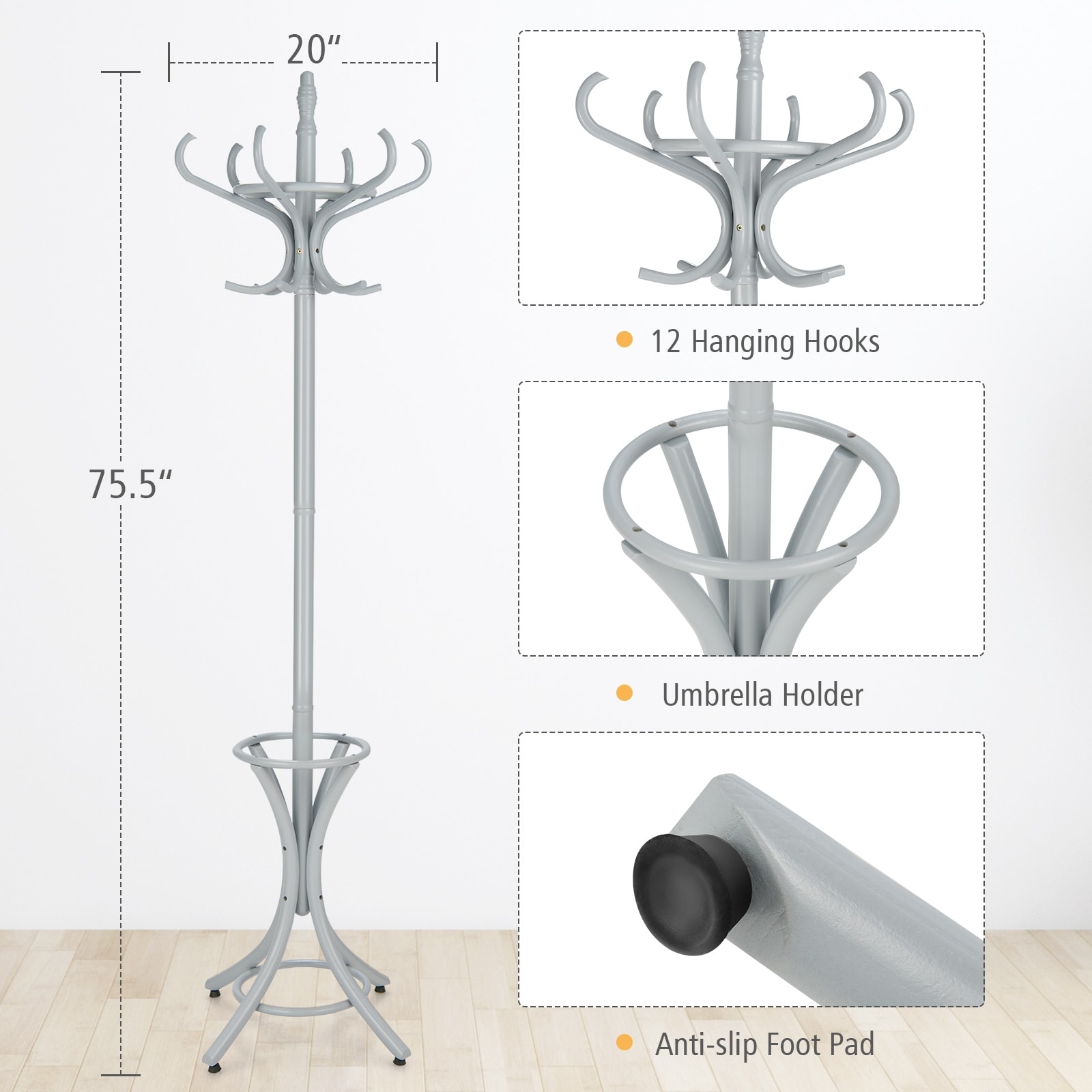 Slickblue D-CO-RG88555WH Coatrack-Stands-Pedestals - View #6
