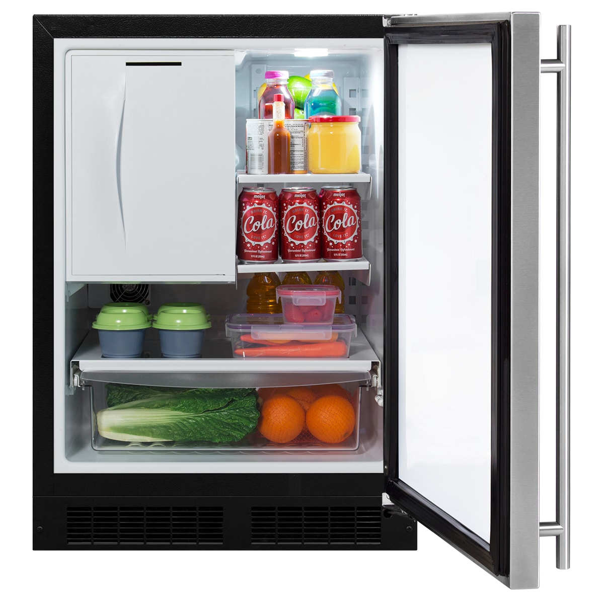 ROOMWELL E-Star 3.3 Cu Ft Mini Fridge without Freezer - AUTO DEFROST,  Reversible Single Door, Glass Shelf Refrigerator - A Space-Saving Marvel  for