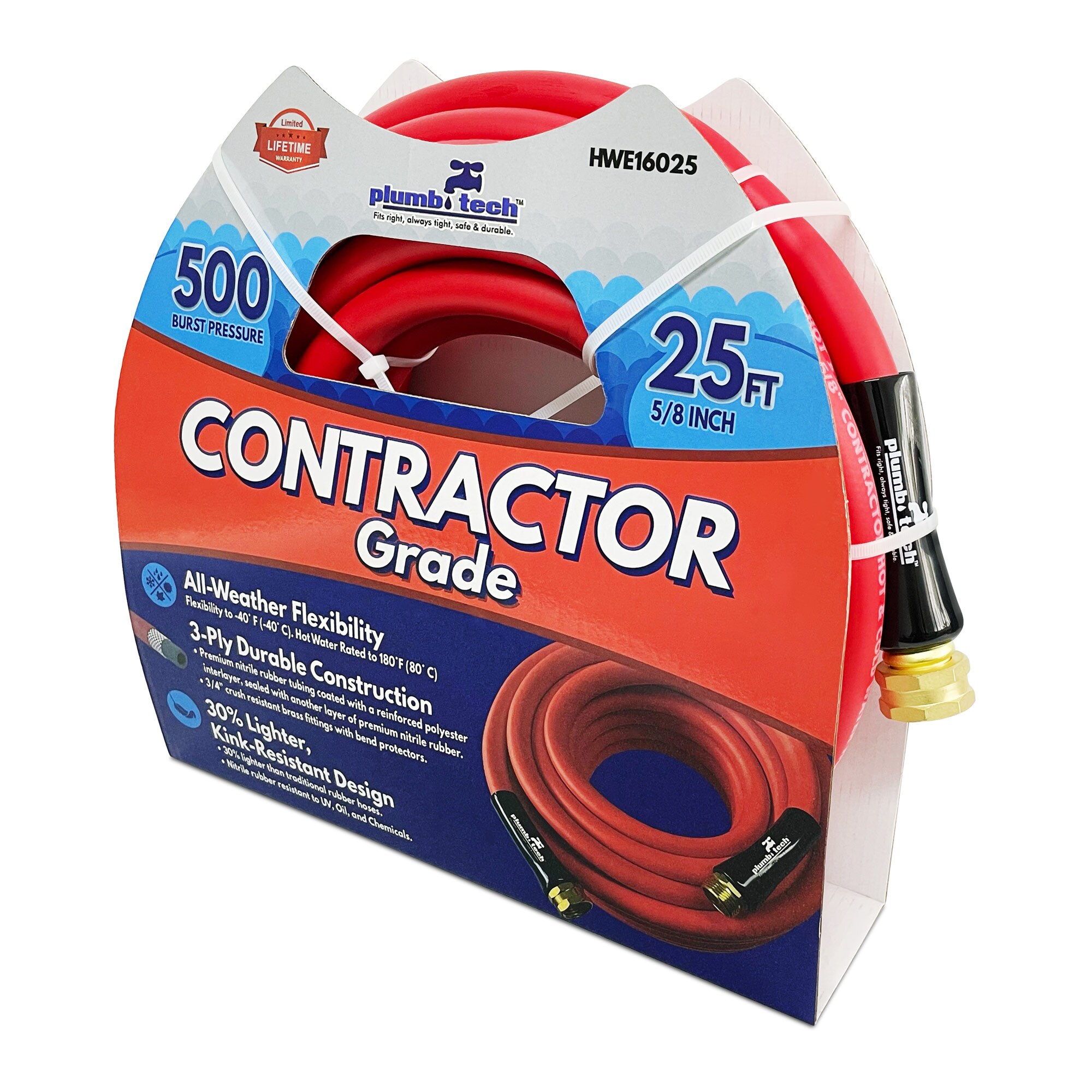 Plumb Tech Contractor Grade 5/8-in x 25-ft Contractor -Duty Kink Free ...