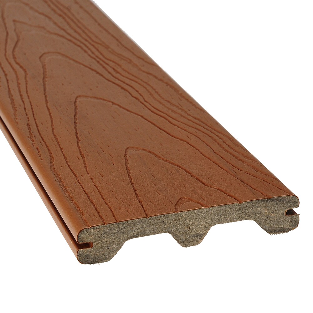 Style Selections 12ft Autumn Brown Composite Deck Board in the