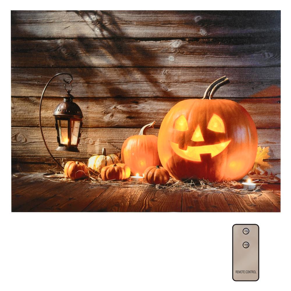 LumaBase 19101 0.75-Inches Lighted Pumpkin Hanging decoration Wall art