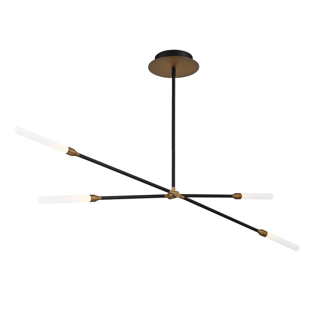 dweLED PD-55904-BK/AB Houdini Black Aged Brass Modern/contemporary Tiered Integrated LED Large Hanging Pendant light