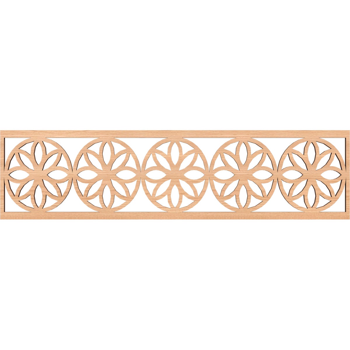 Ekena Millwork MLDB12X47BLUHI Blume Fretwork Flat Trim 12-in x 3.92-ft Hickory Brown Unfinished 2156727 Pierced Wall Panel Moulding